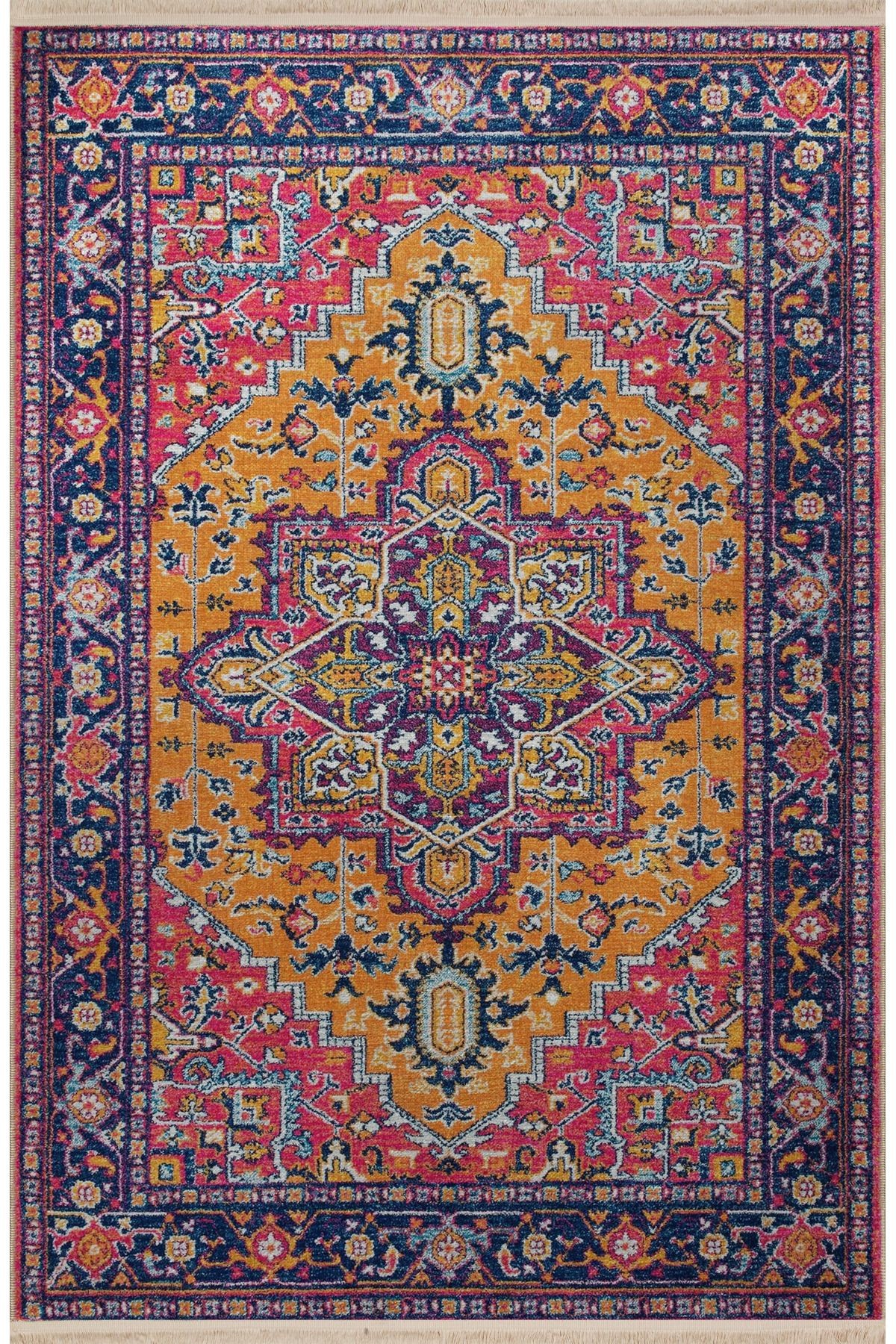 Çok Renkli Geleneksel Motif Etnik Desenli Kreatif Vintage Dekoratif Halı 2765