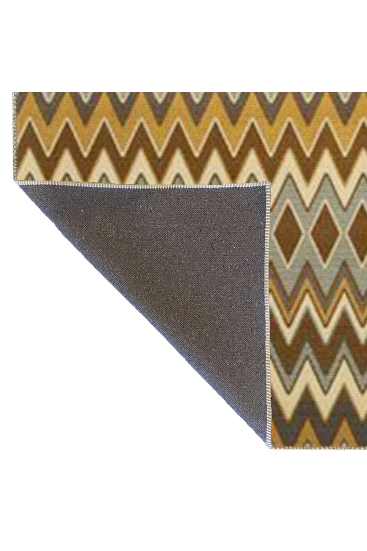 Kahverengi Renkli Çapraz Akan Dokuma Taban Halı 4160