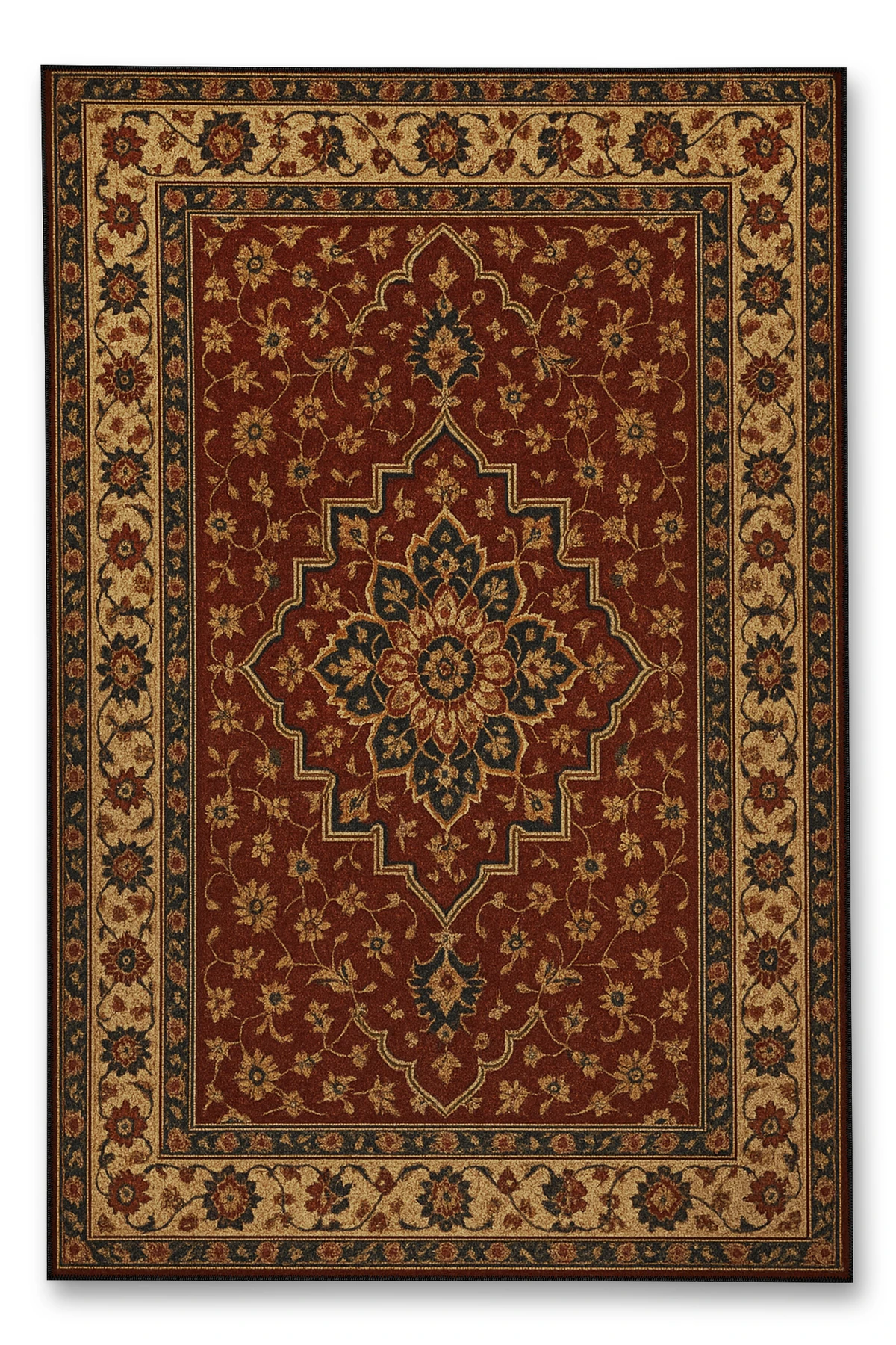 MOSSO Klasik Anadolu Geleneksel Desenli Dokuma Taban Vintage Dekoratif Halı mosso866