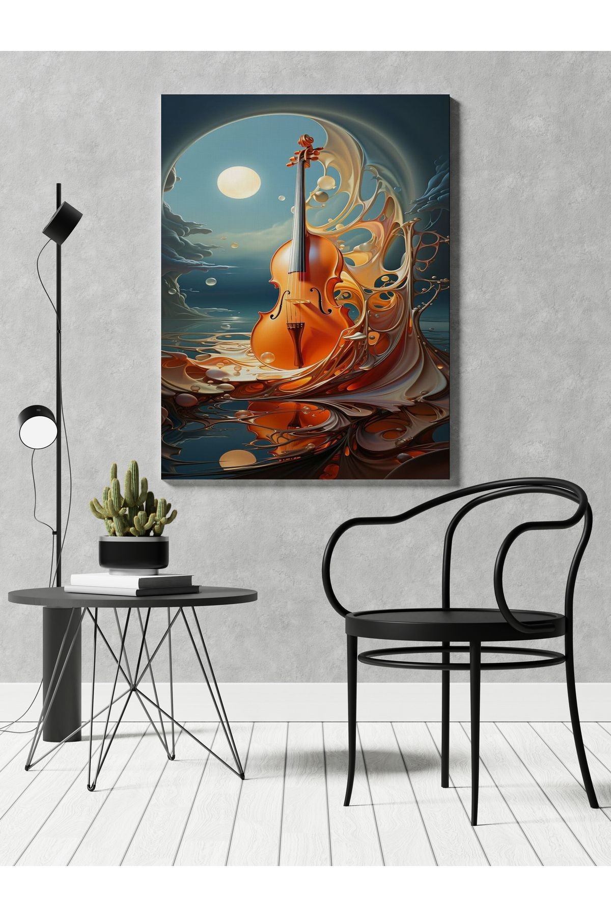 Kanvas Tablo Sanat Keman Temalı Tablo