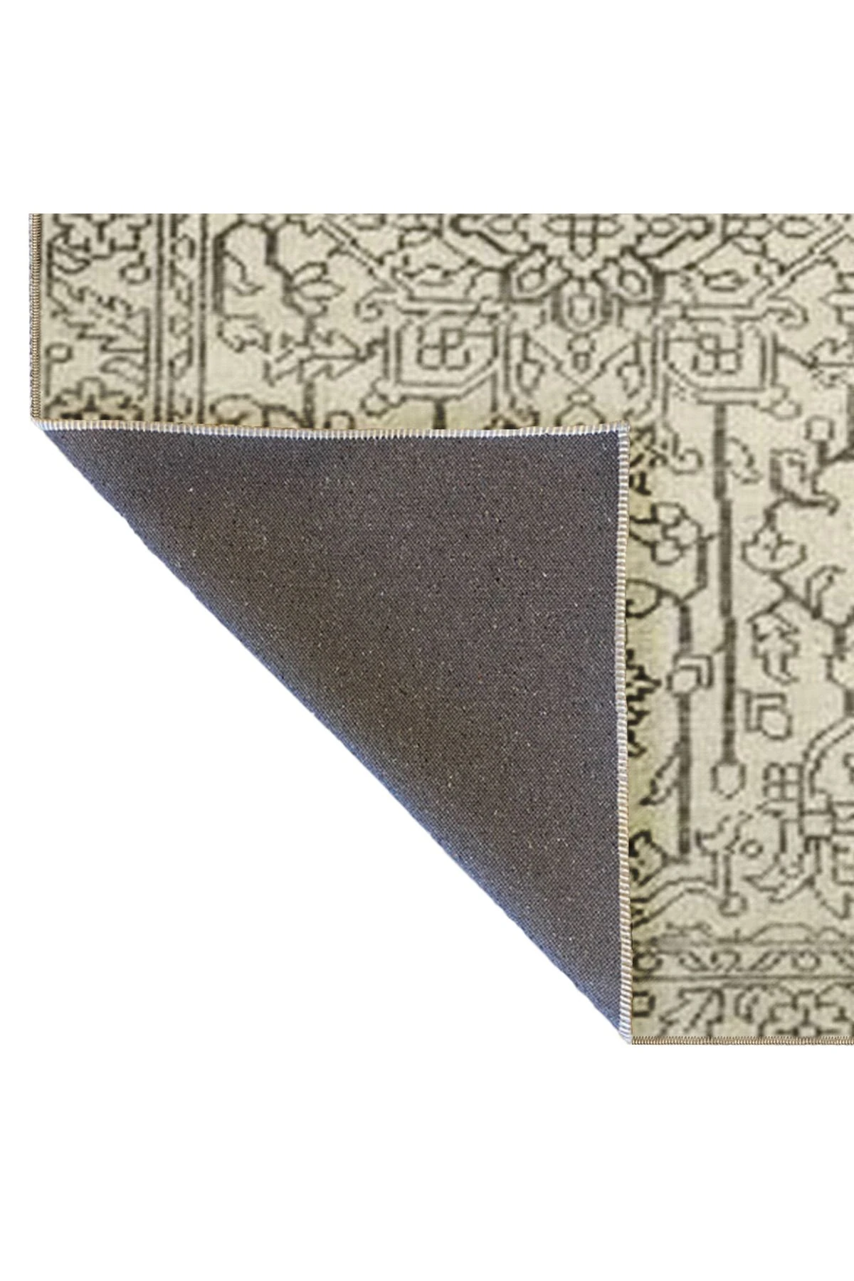 Bej ve Kahverengi Temalı Geleneksel Motif Desenli Vintage Dekoratif Halı 5010