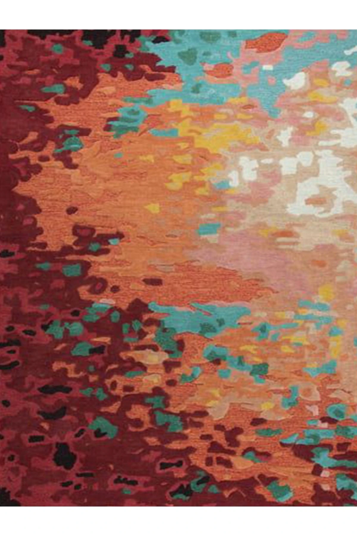 Güney Koleksiyonu Çok Renkli Soyut Abstract Desenli Kreatif Modern Dekoratif Halı 10