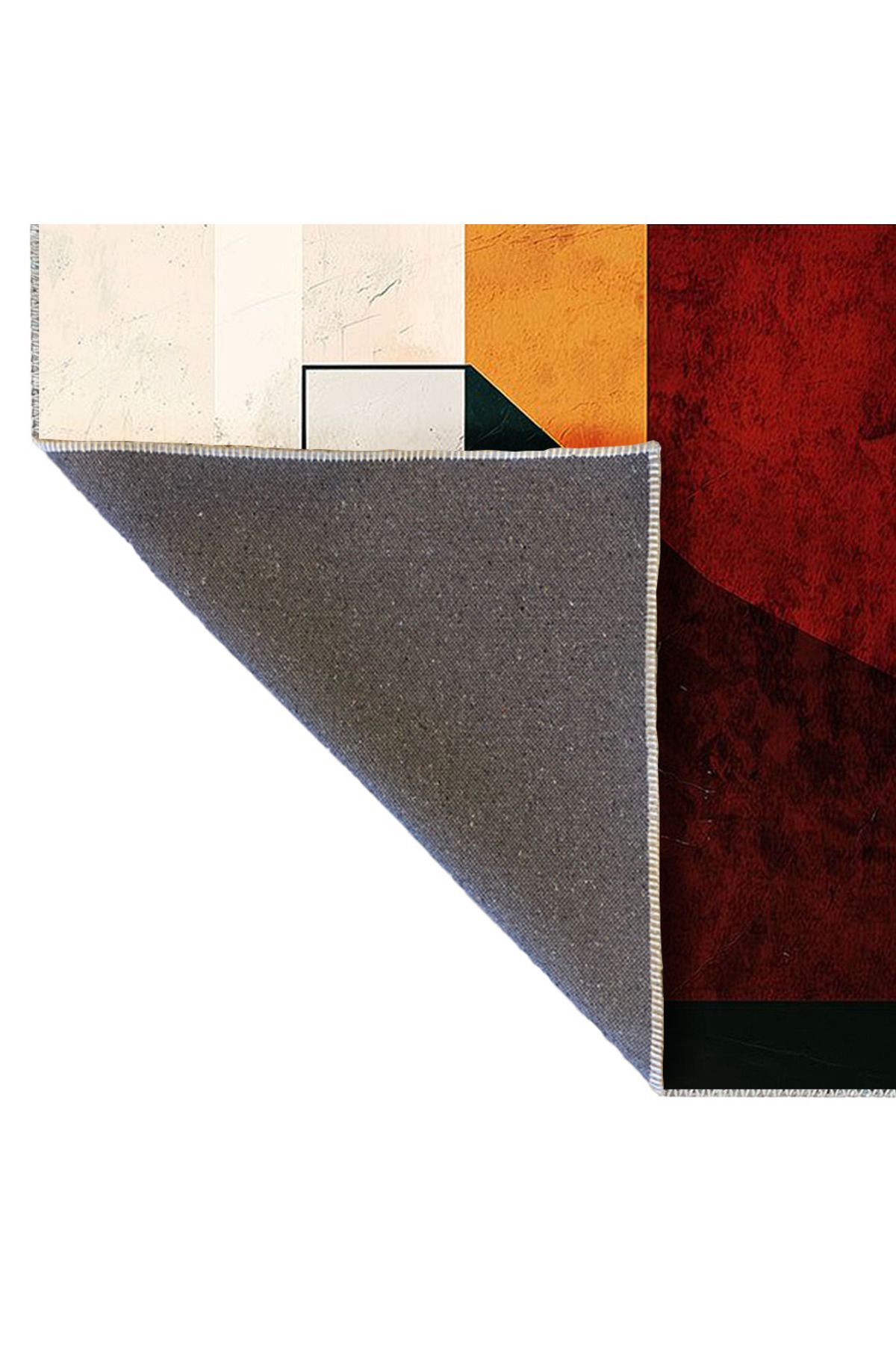 Kubilay Koleksiyonu Çok Renkli Soyut Geometrik Detaylı Desenli Dokuma Taban Modern Dekoratif Halı 29