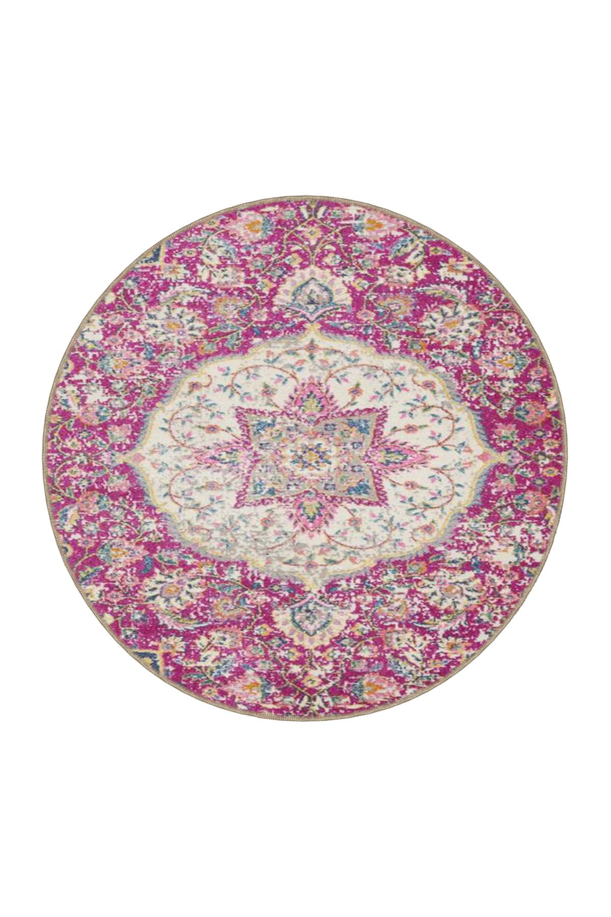 Gelenksel Yıldızlı Pembe Renkli Desenli Dokuma Taban miravip637