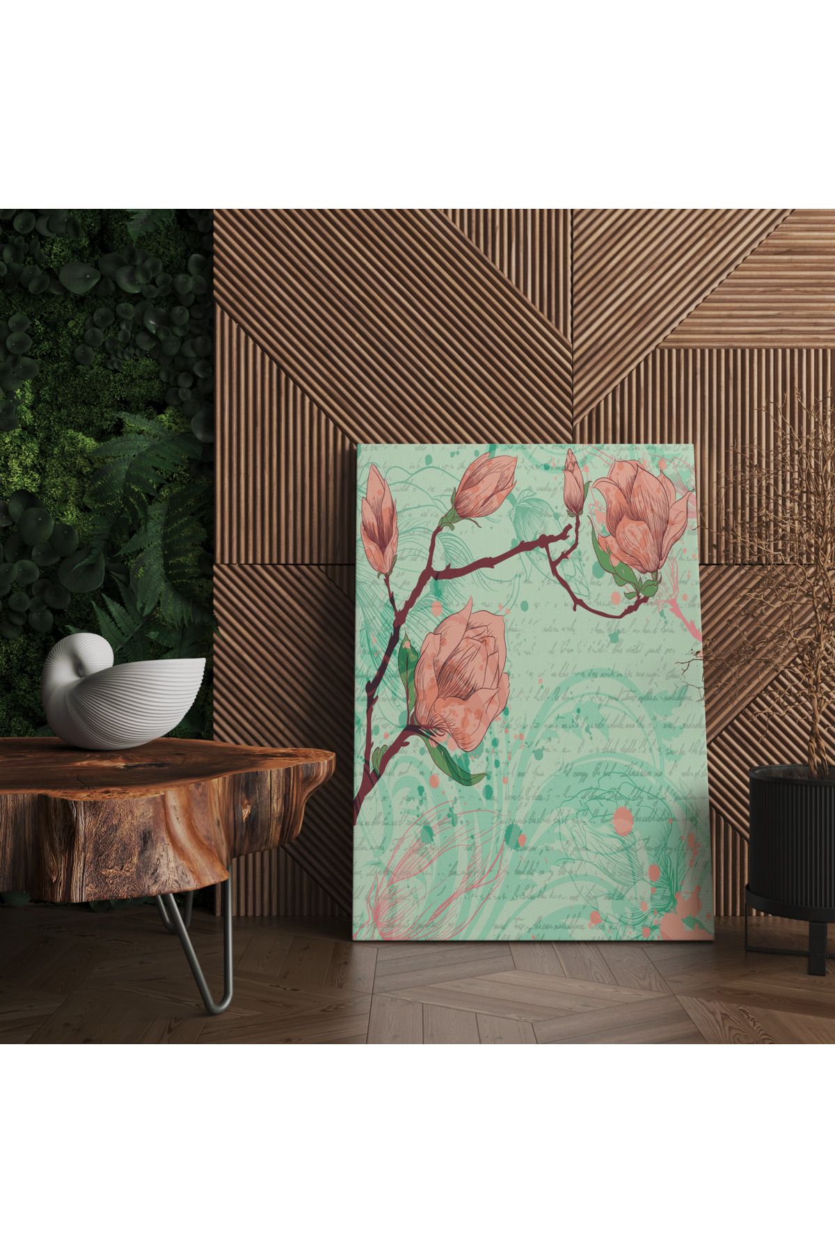 Kanvas Tablo Tarot Otantik Pembe Çiçek Temalı