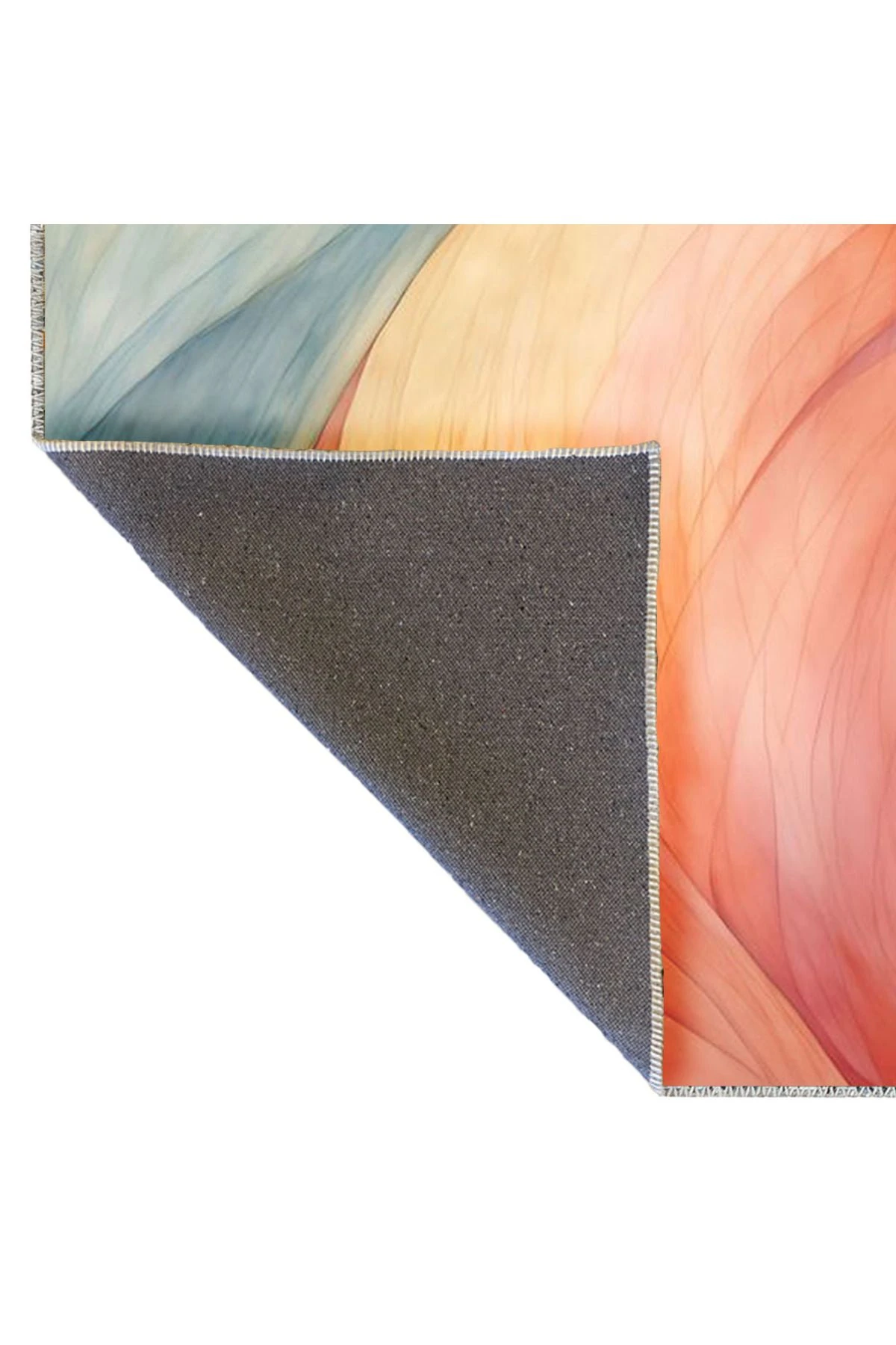 Ebrul Koleksiyonu Pastel Tonlarda Soyut Desenli Dokuma Taban Modern Dekoratif Halı ebru01