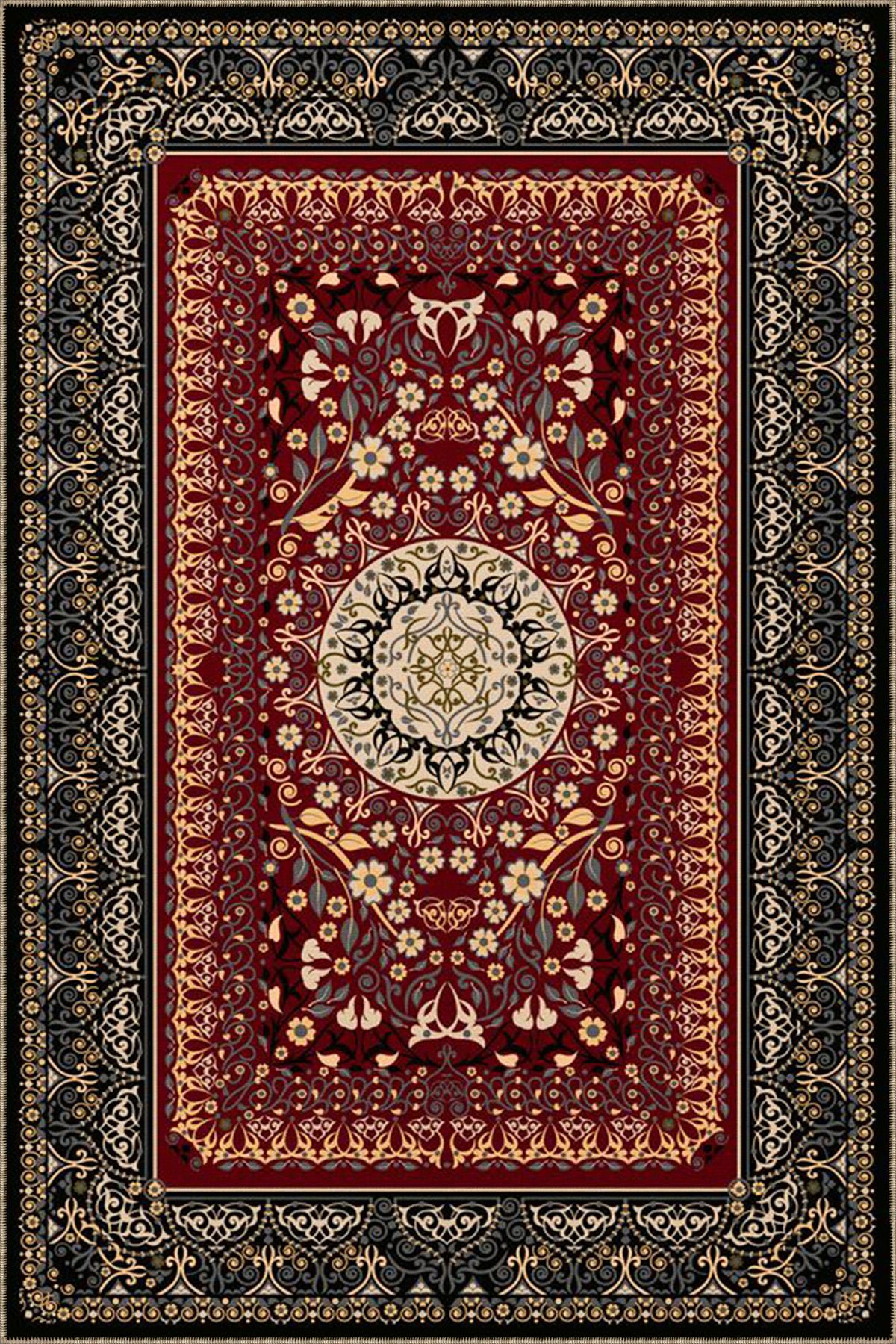 Geleneksel Desenli Bordo Dokuma Taban Halı 4289