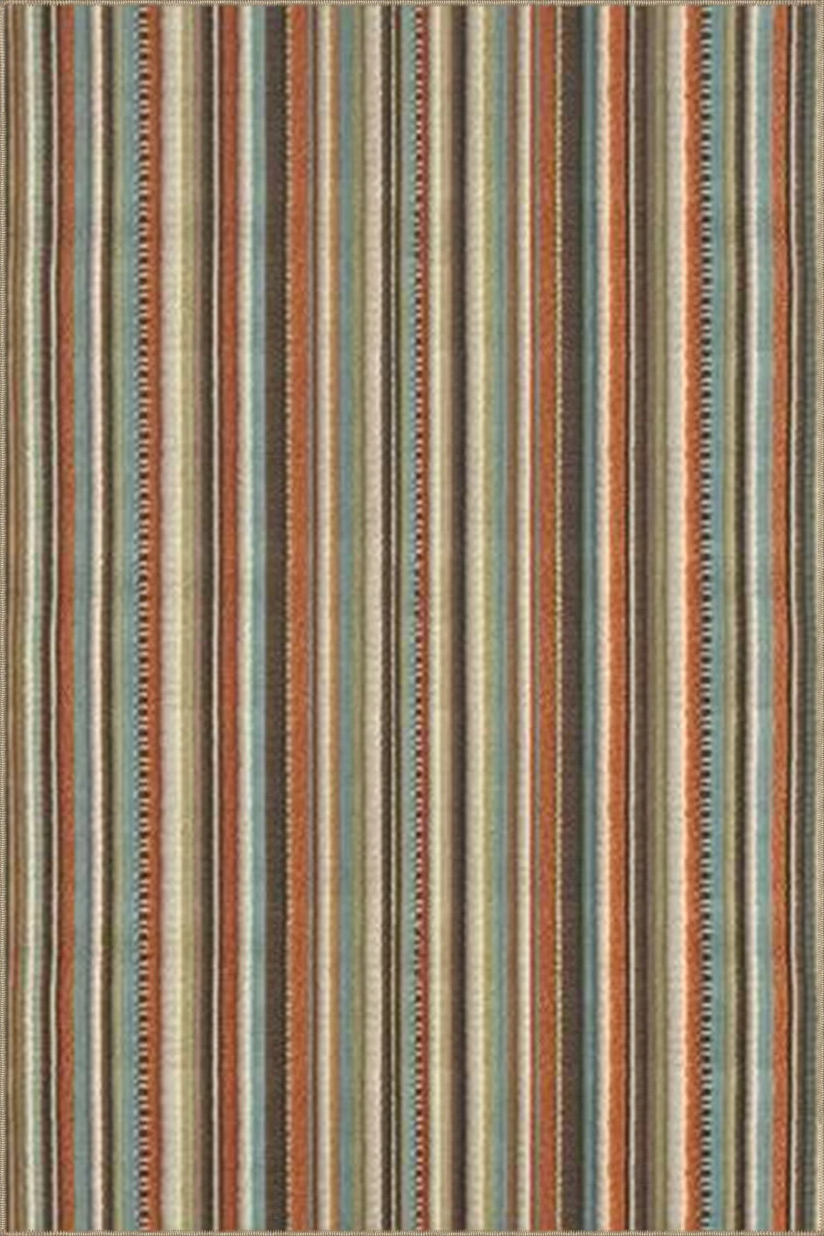 Dikey Kahverengi Geometrik Şekilli Desenli Dekoratif Yıkanabilir Halı miravip8433