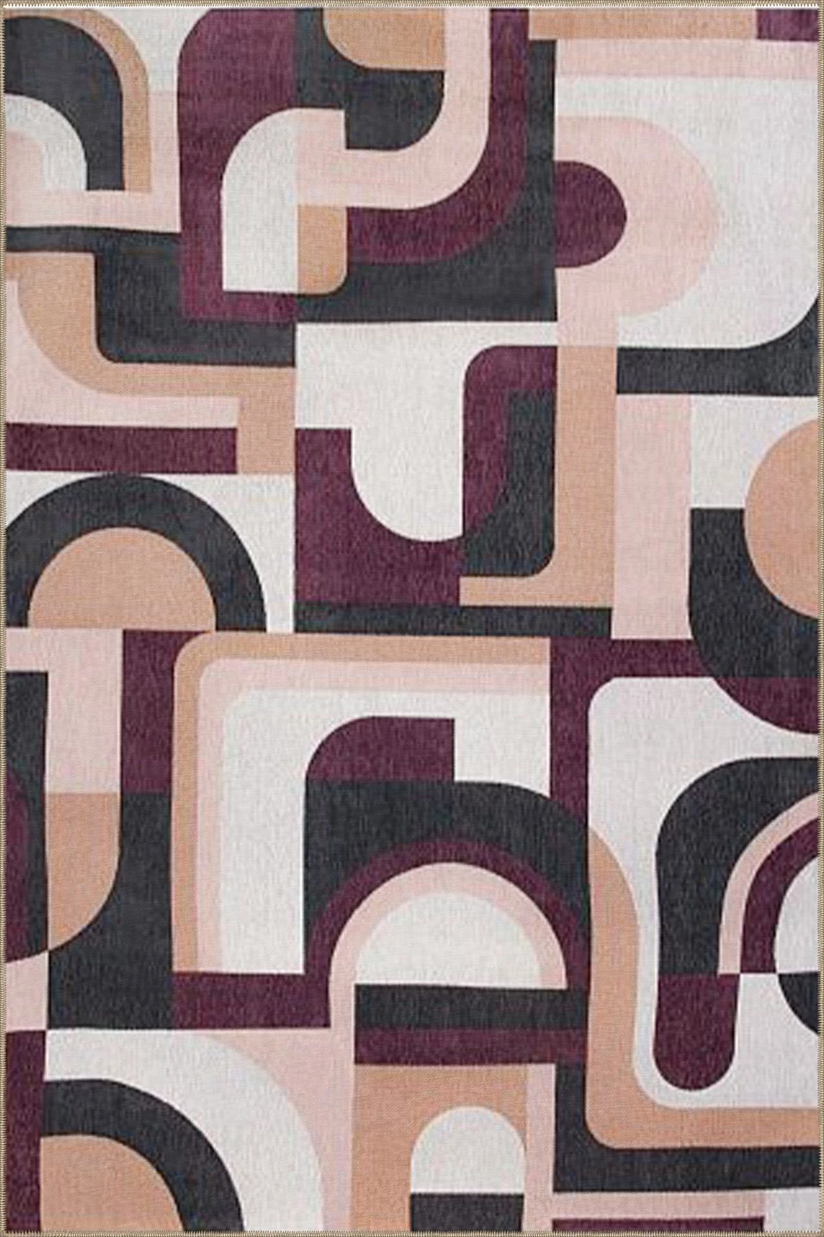 Kahverengi Temalı Geometrik Dokuma Taban miravip841