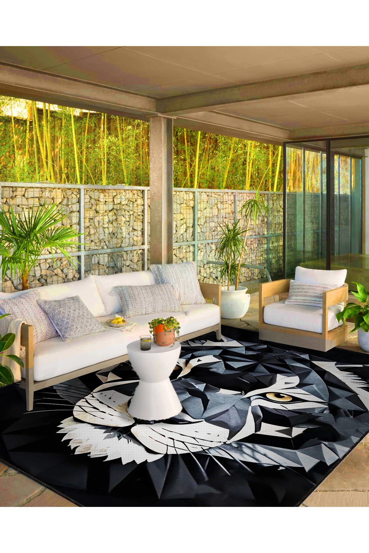 Animal Koleksiyonu Çok Renkli Kuş Temalı Dokuma Taban Yıkanabilir Halı animal04