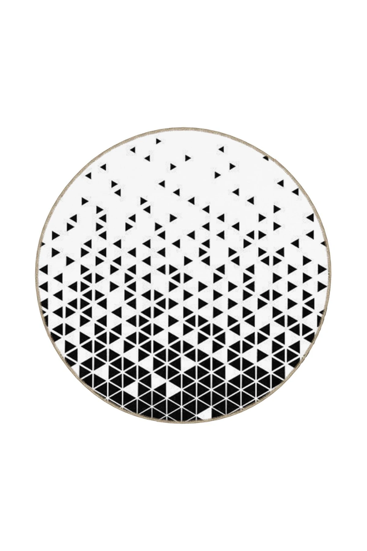 Siyah Beyaz Üçgen Geometrik Temalı Dokuma Taban Halı ve Yıkanabilir Halı miravip9823