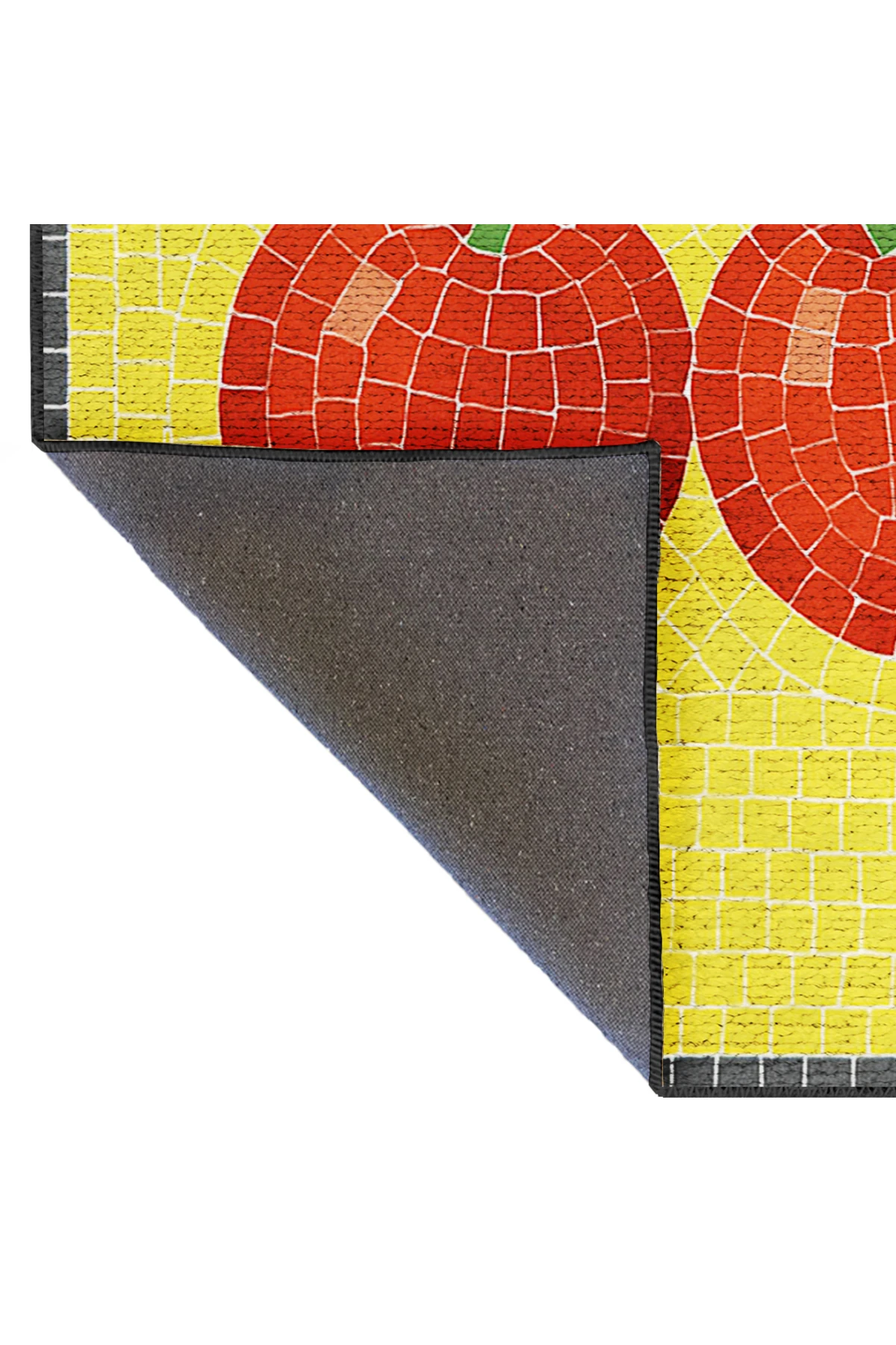 MOSSO Oranges Yazılı Desen Dokuma Taban Vintage Dekoratif Halımosso992