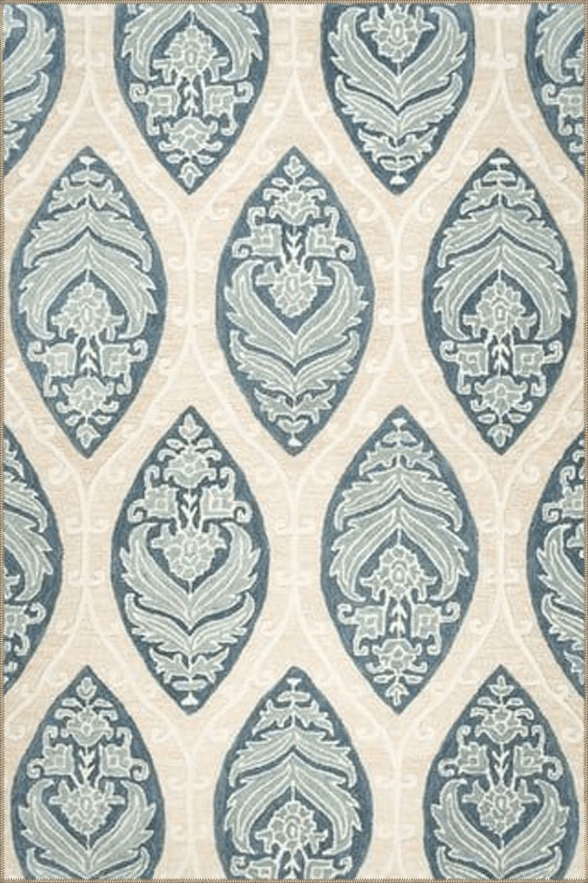 Bej Temalı Motifli Etnik Desenli Vintage Dekoratif Halı 5002