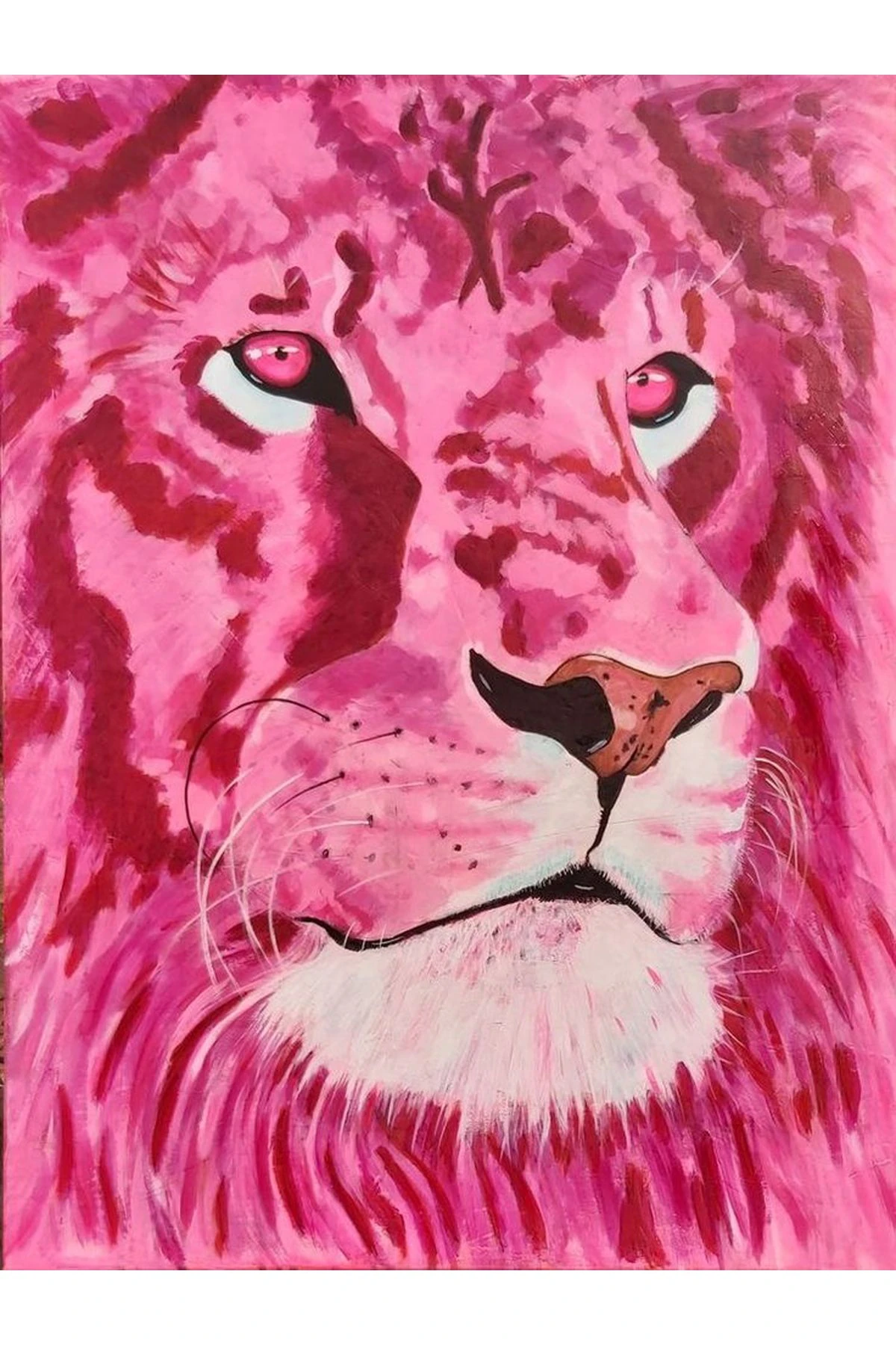 Kuzey Koleksiyonu Pembe Aslan Desenli Dokuma Taban Dekoratif Halı kuzey17