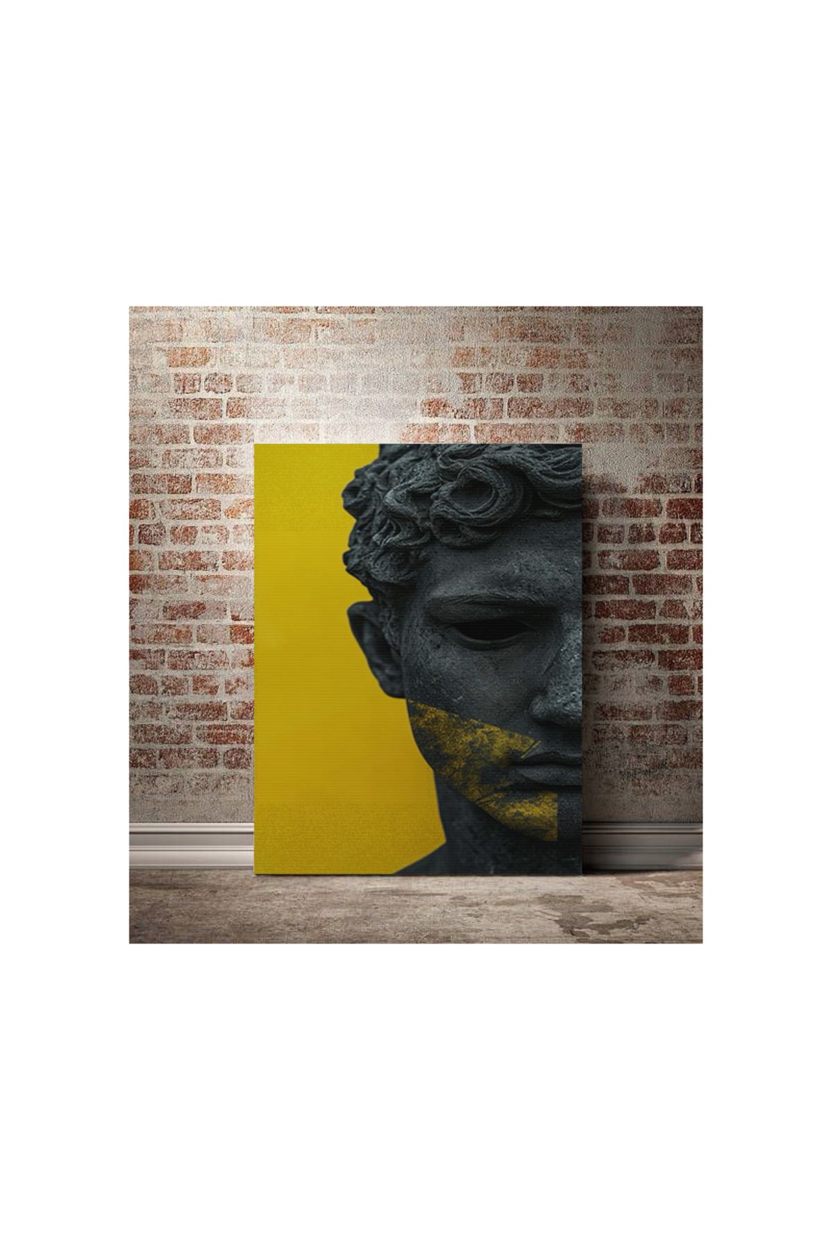 Kanvas Tablo Siyah Heykel Desenli Temalı Tablo