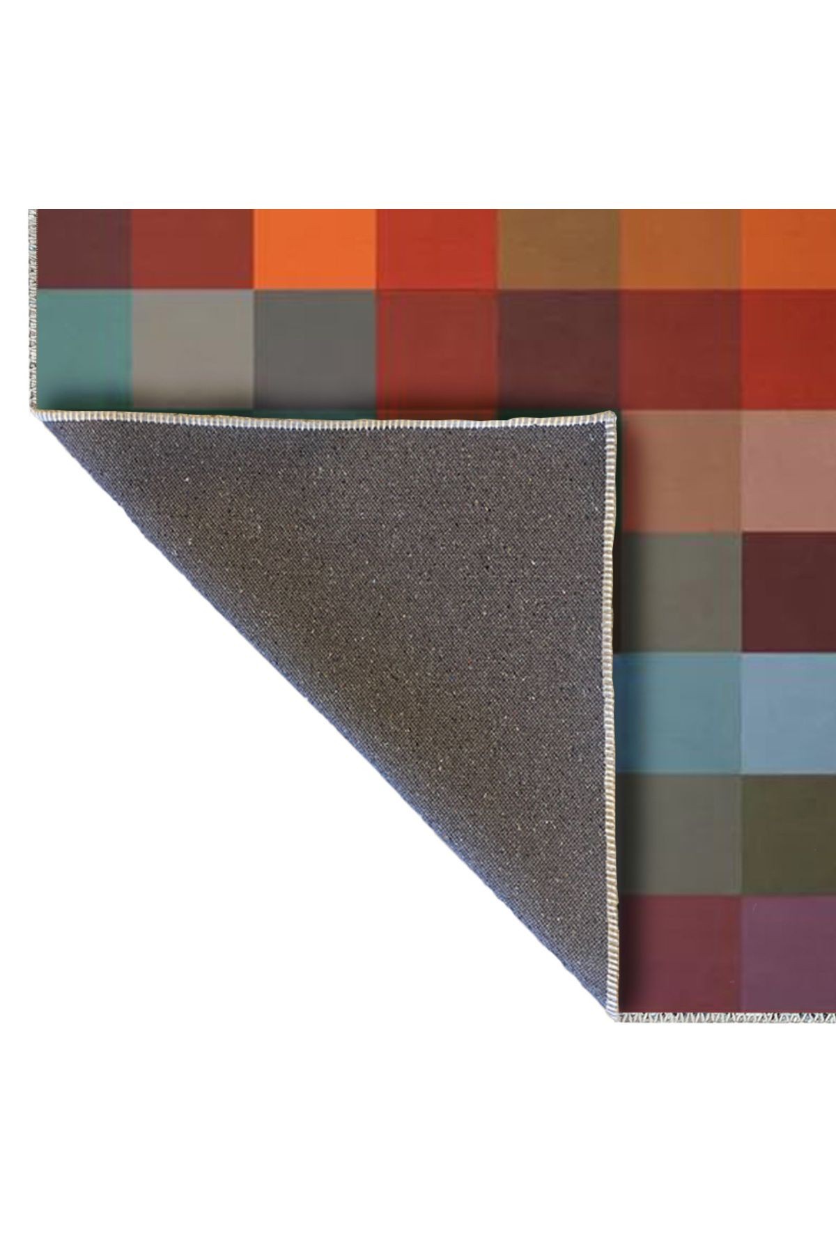 Ametist Serisi Çok Renkli Patchwork Geometrik Detaylı Dokuma Taban Modern Dekoratif Halı ametist23