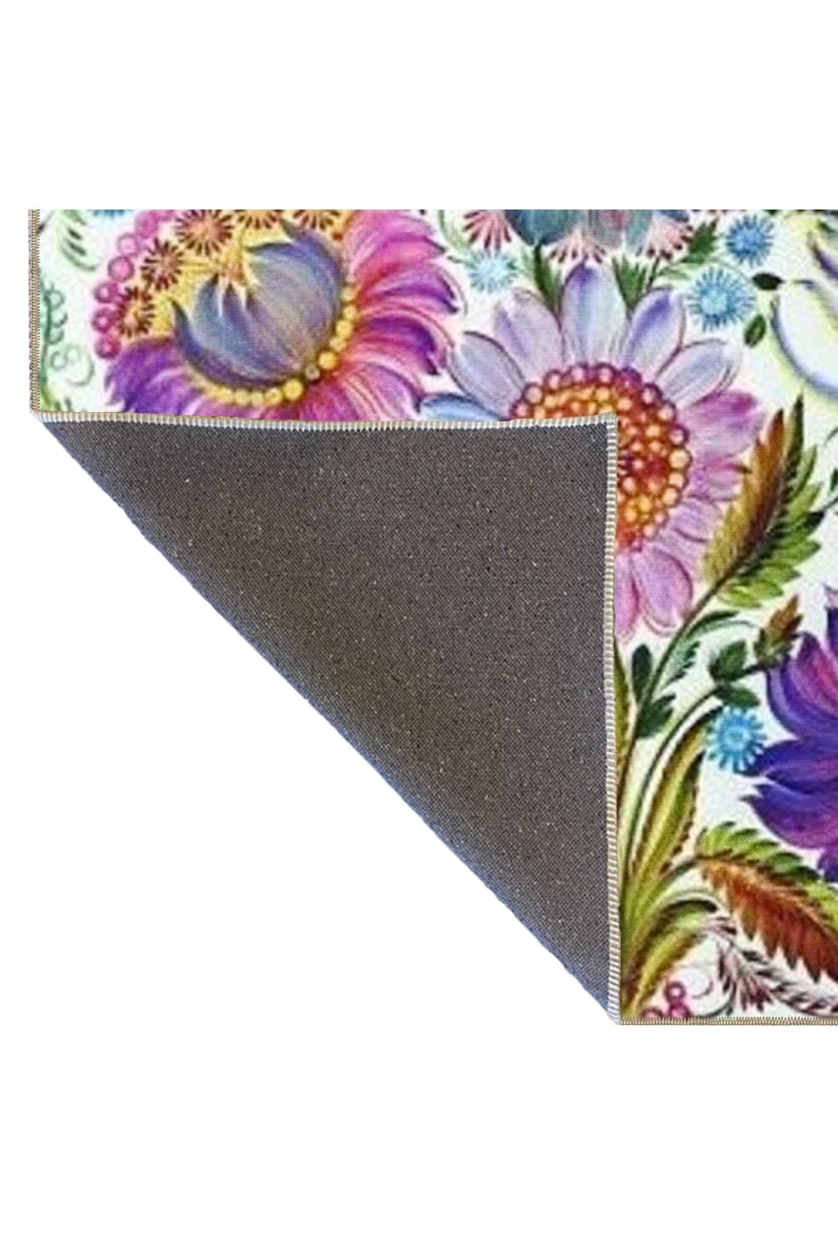 Mor Çiçekli Floral Modern Dekoratif Halı miravip153