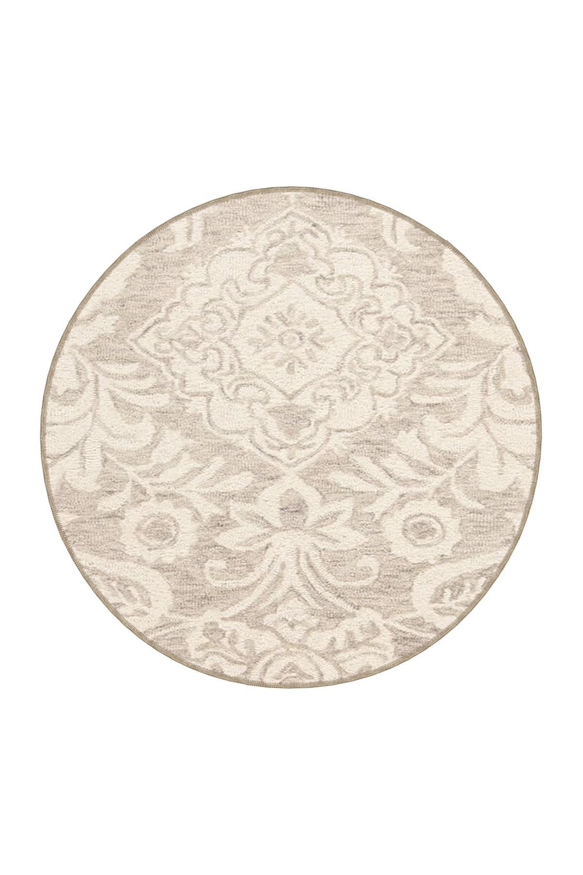 Bej Temalı Geleneksel Motif Çiçek Desenli Vintage Dekoratif Halı 4582