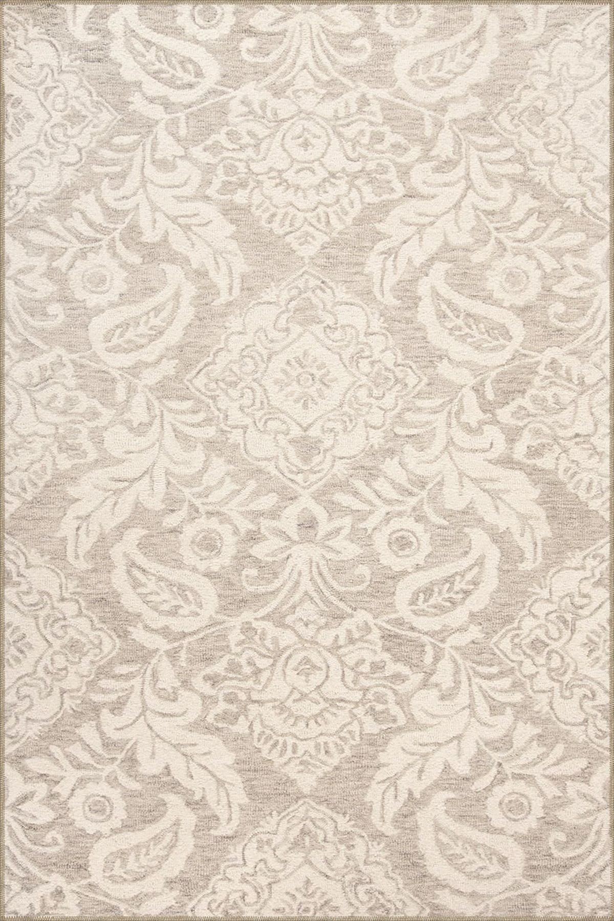 Bej Temalı Geleneksel Motif Çiçek Desenli Vintage Dekoratif Halı 4582
