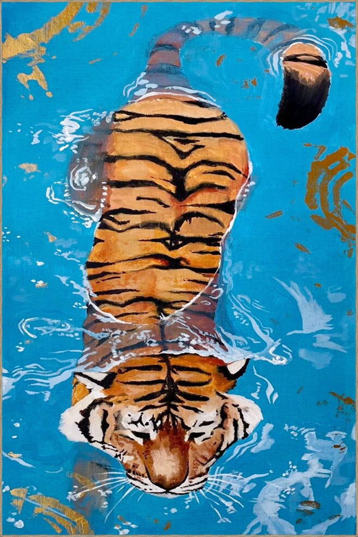 Kaplan Gölet Desenli Dokuma Taban miravip703