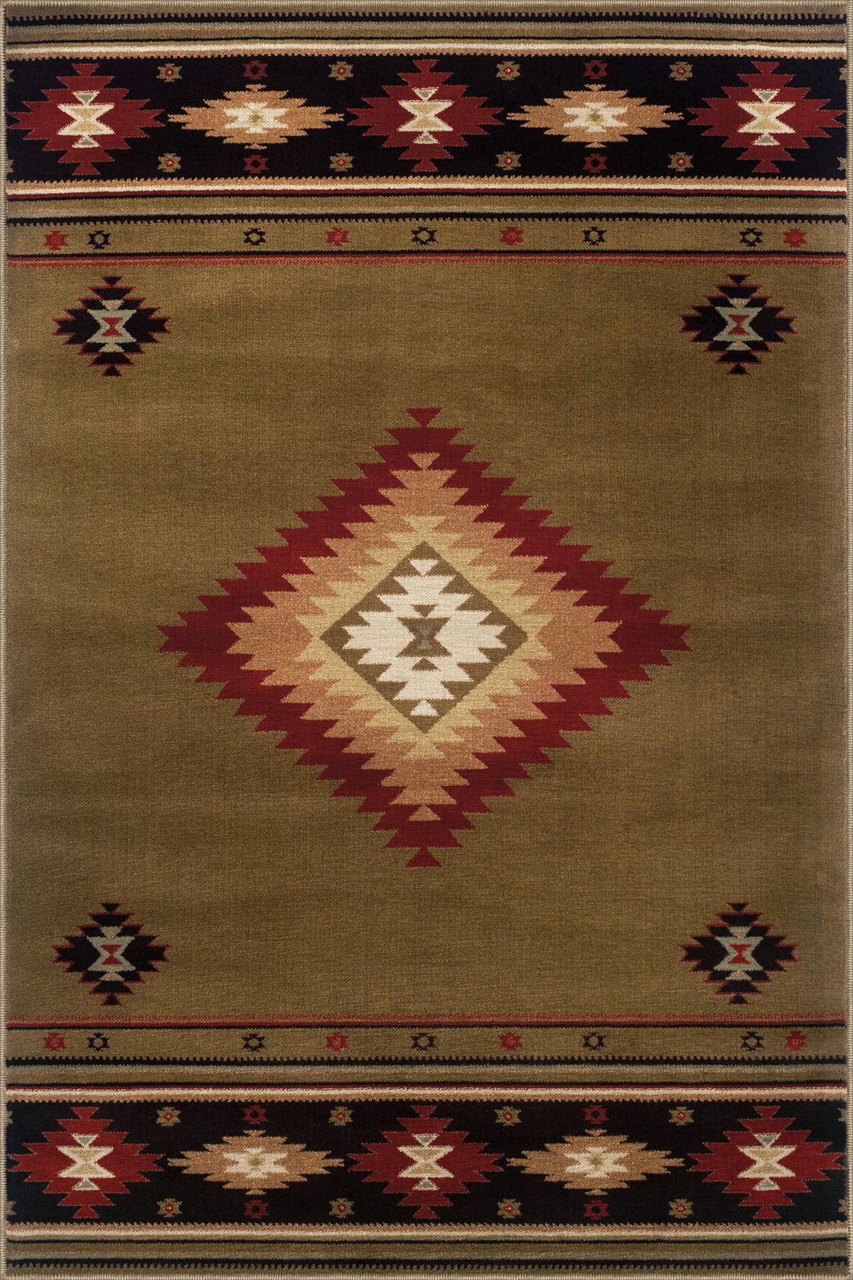 Kahverengi Temalı Hasır Tasarım Geometrik Desenli Vintage Dekoratif Halı 3407