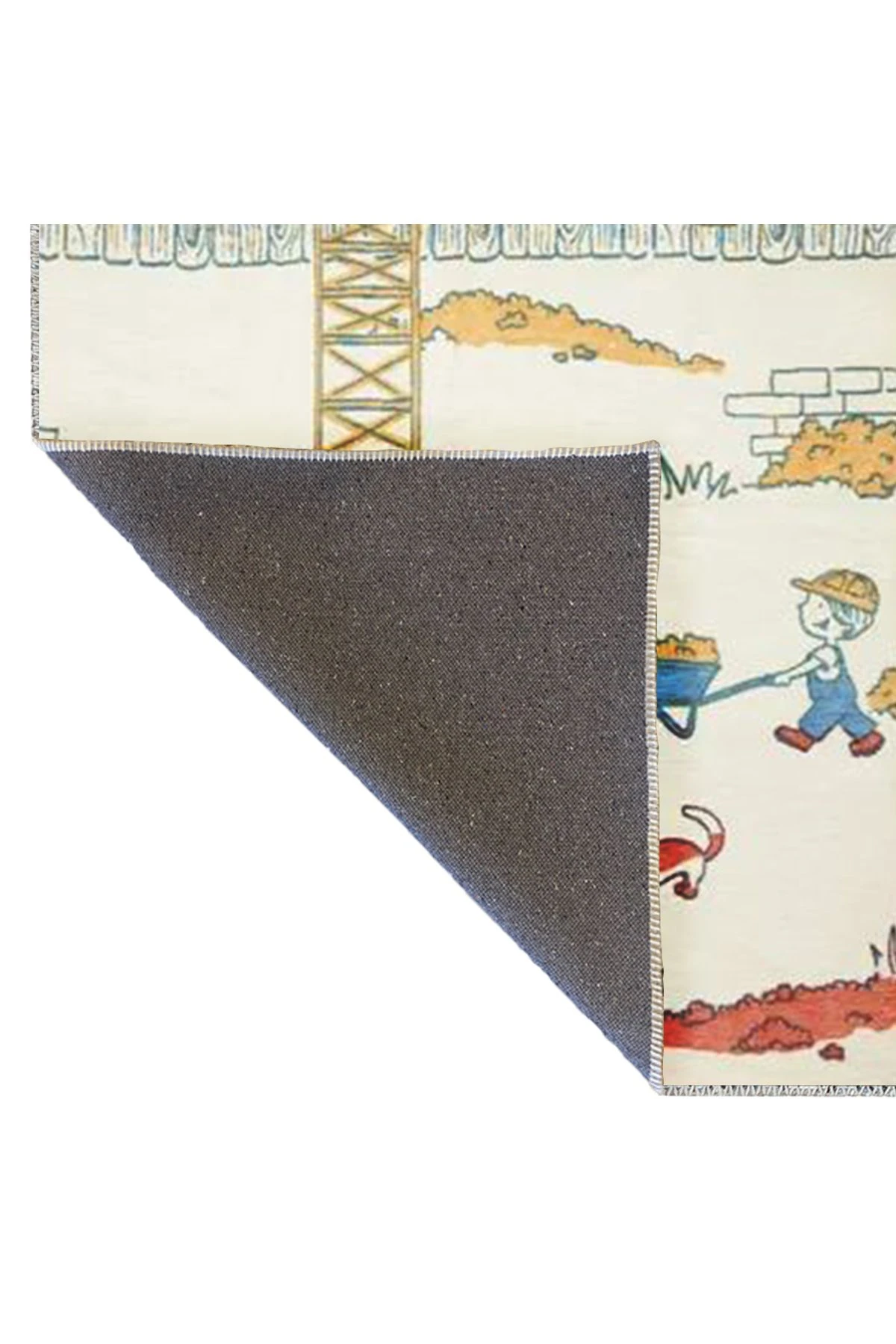 Buse Koleksiyonu Vinç Kamyon Detaylı Çocuk Odası Dokuma Taban Modern Dekoratif Halı buse31