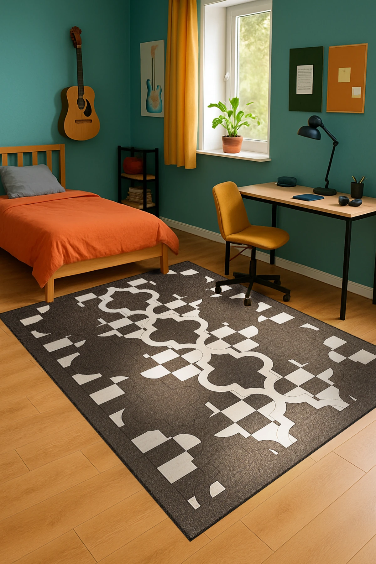 MOSSO Basic Motifli Desen Dokuma Taban Vintage Dekoratif Halımosso927