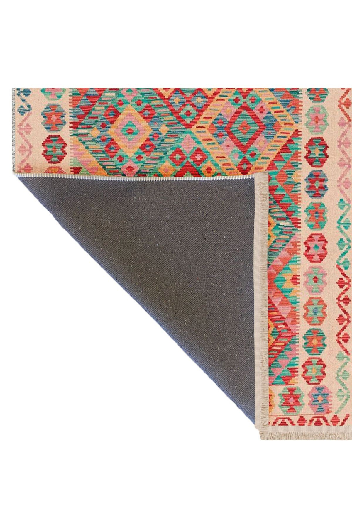 Güney Koleksiyonu Çok Renkli Geleneksel Motifler ve Geleneksel Desenli Vintage Dekoratif Halı 49