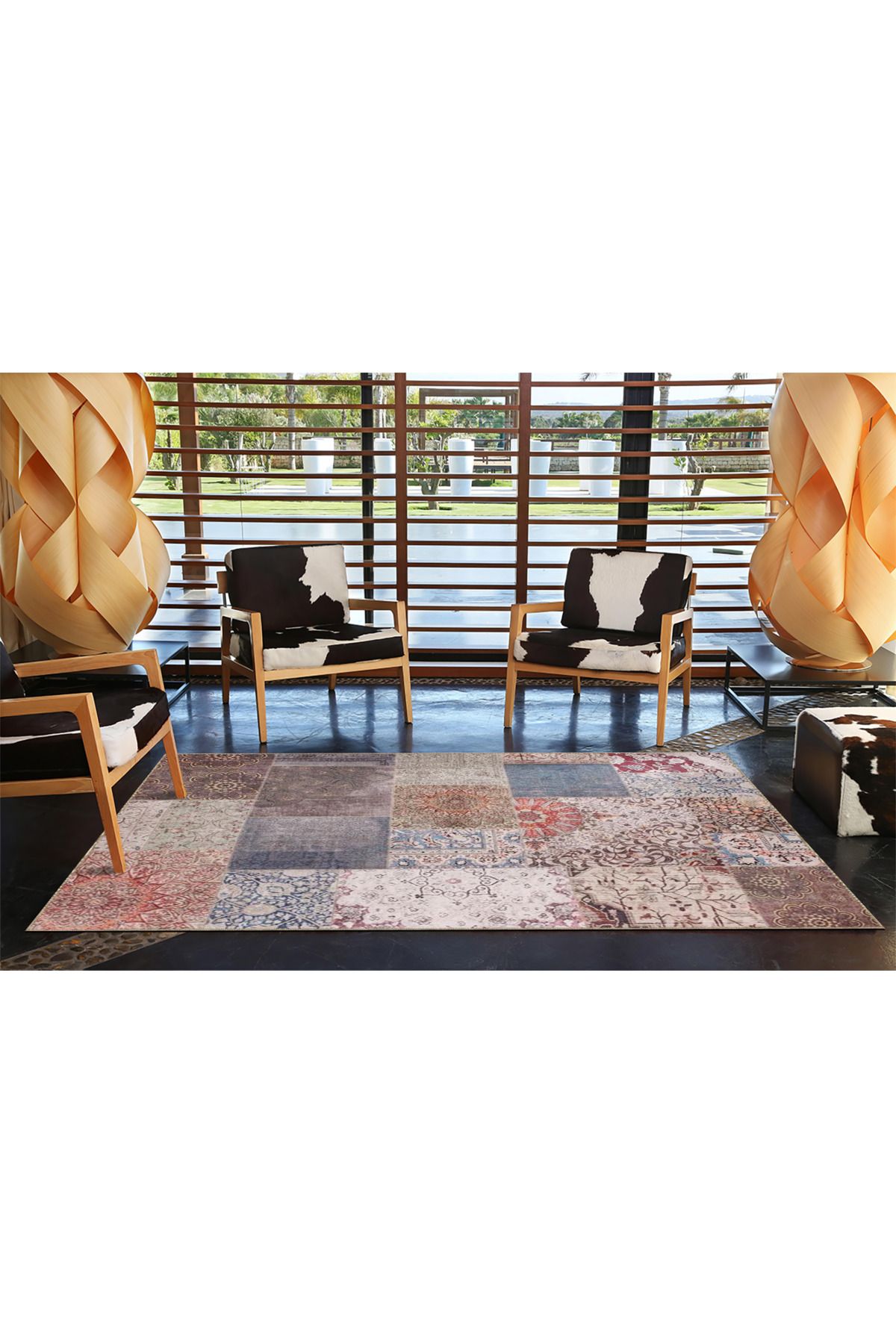 Gri Çiçekli Floral Etnik Desenli Dokuma Taban miravip676