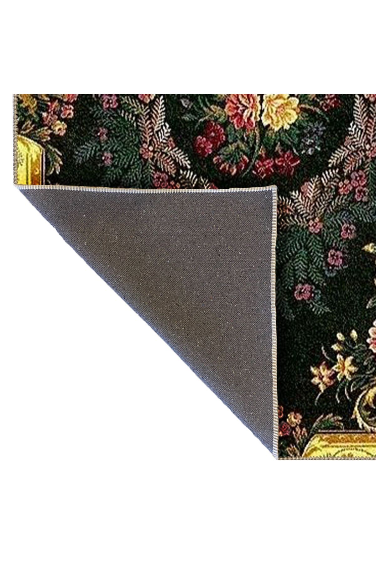 Floral Temalı Geleneksel Motif Çiçek Desenli Vintage Dekoratif Halı 4865