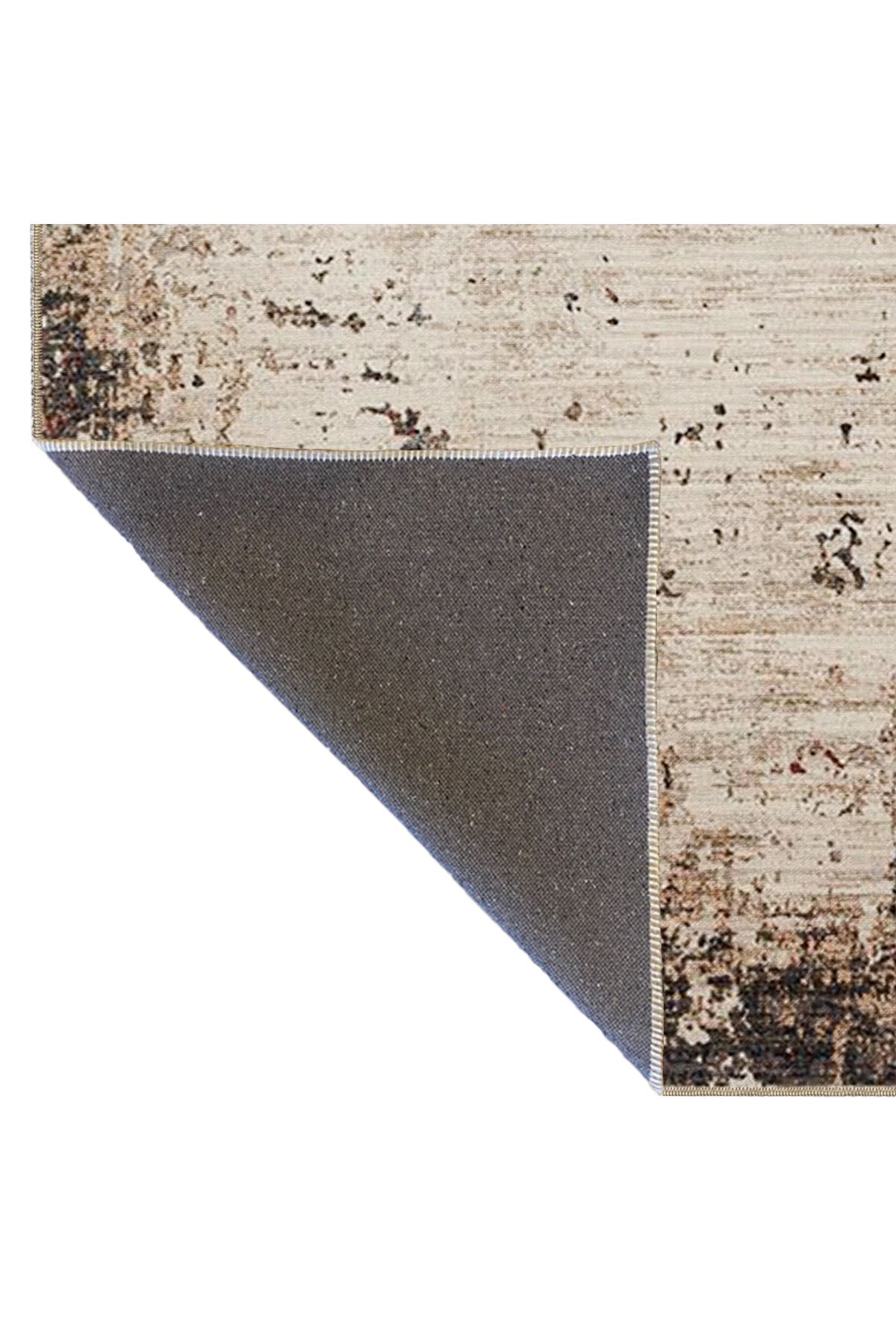 Kahve Bej Temalı Abstract Soyut Desenli Kreatif Modern Dekoratif Halı 3938