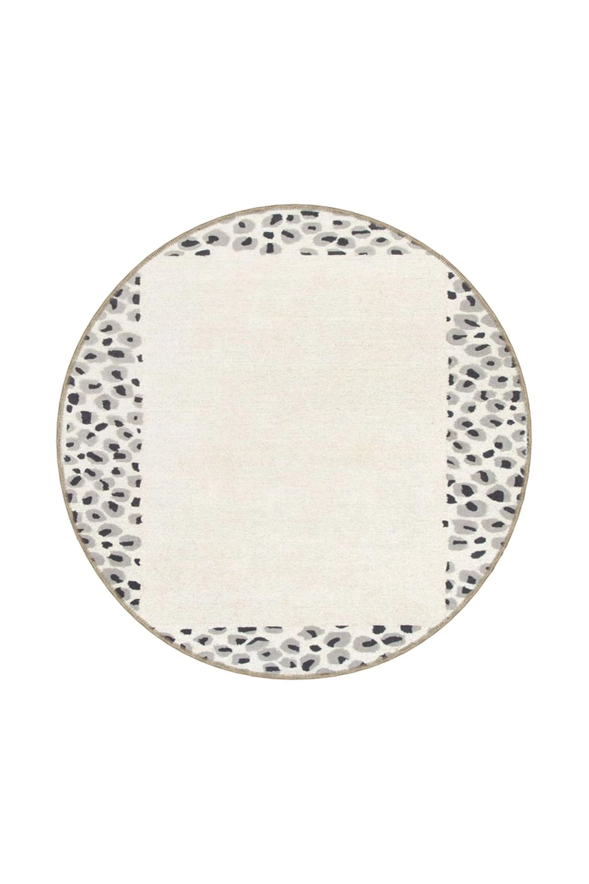 Krem Geometrik Desenli Dokuma Taban Halı ve Yıkanabilir Halı miravip10136