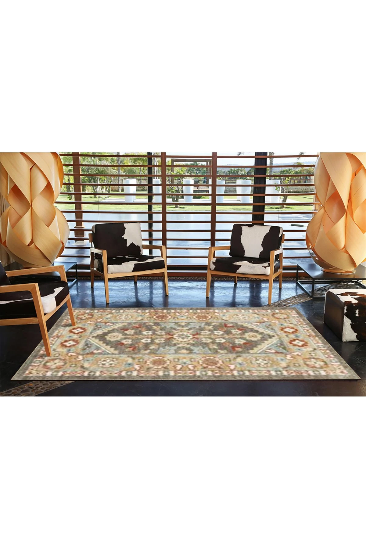 Kahverengi Geleneksel Desenli Dokuma Taban Halı miravip1087