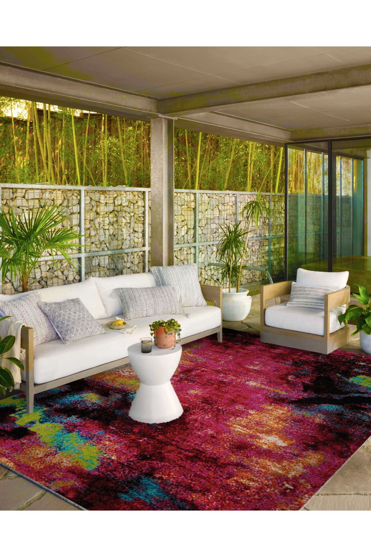 Mor Siyah Pastelli Desenli Dokuma Taban Halı ve Yıkanabilir Halı miravip10418