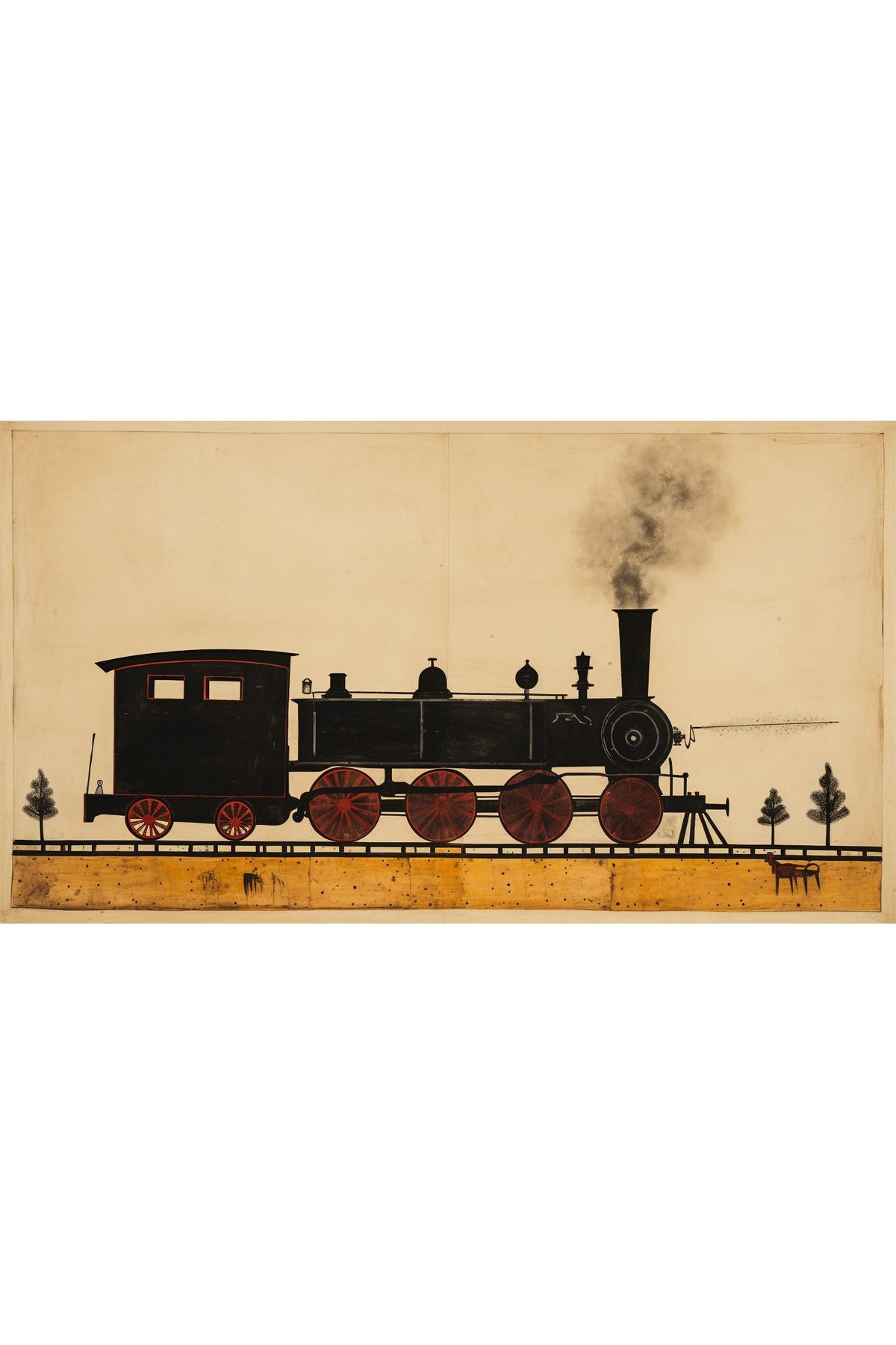 Dido Koleksiyonu Lokomotif Tren Desenli Modern Dekoratif Halı 3371