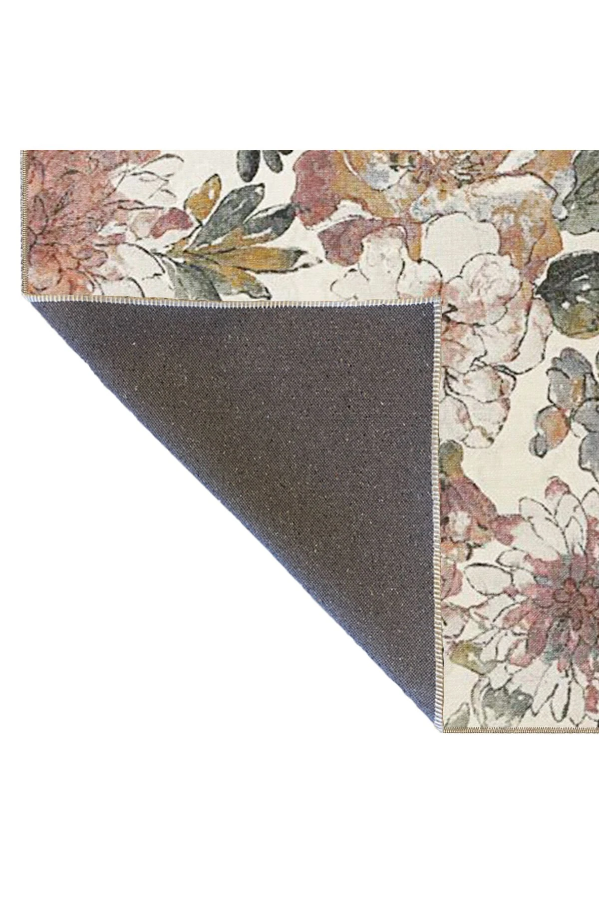 Pembe Bej Temalı Floral Çiçek Desenli Kreatif Modern Dekoratif Halı 3901