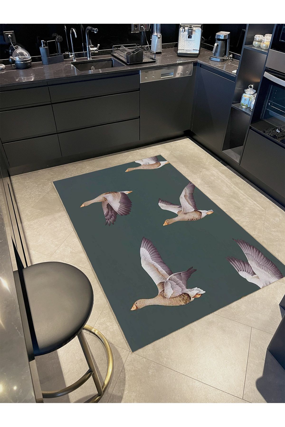 Seda Koleksiyonu Uçan Kaz Desenli Dokuma Taban Modern Dekoratif Halı seda23