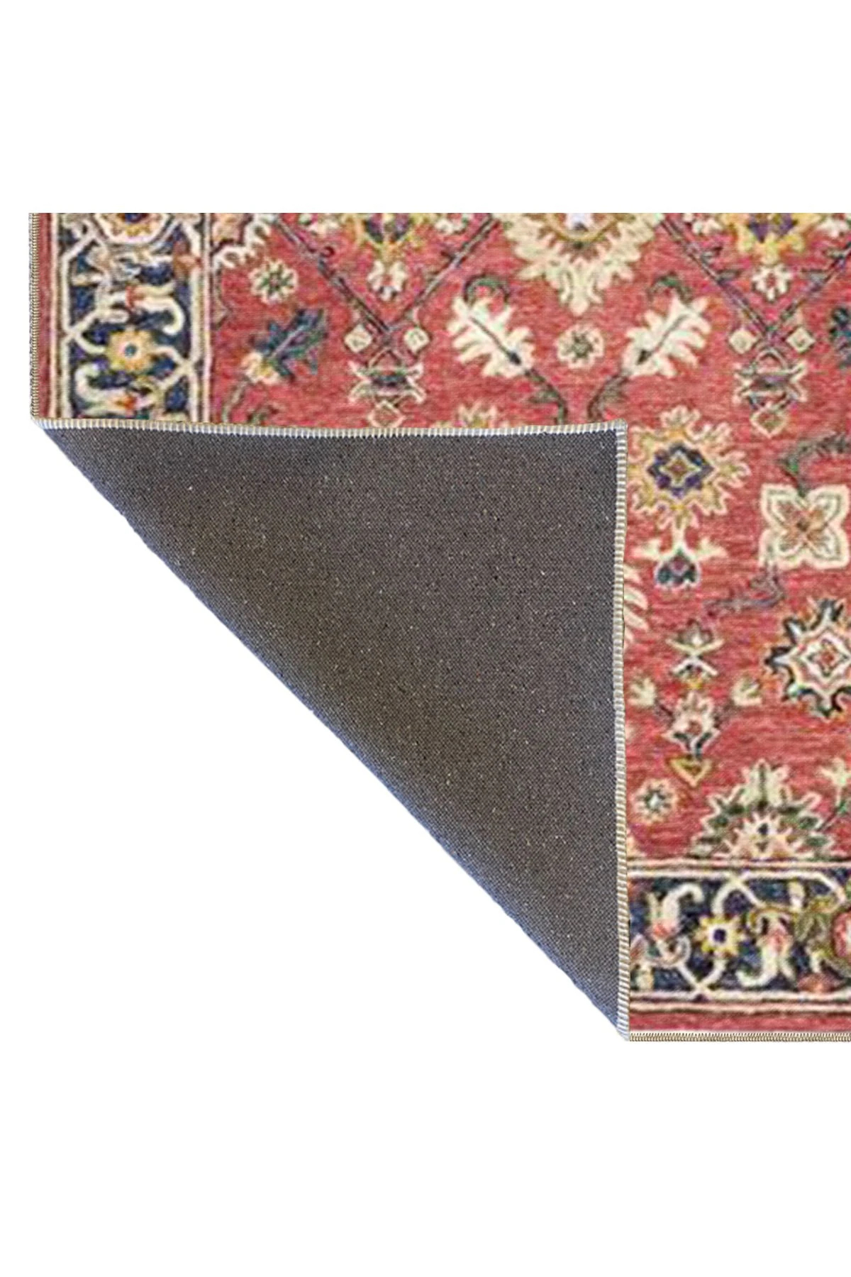 Etnik Çiçekli Kırmızı Desenli Dokuma Taban ve Dekoratif Halı miravip622