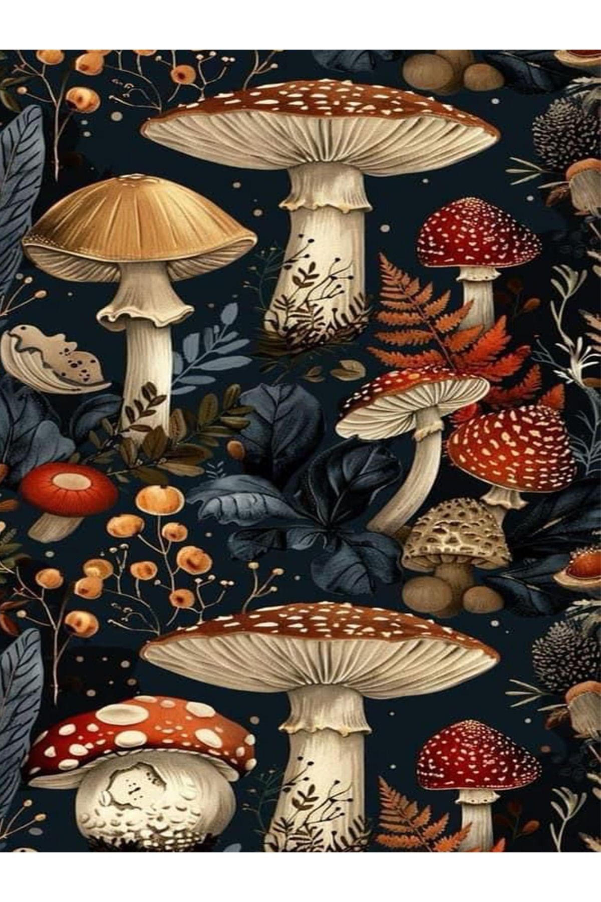 Güneş Koleksiyonu Çok Renkli Mantarlar Desenli Dokuma Taban Modern Dekoratif Halı güneş11