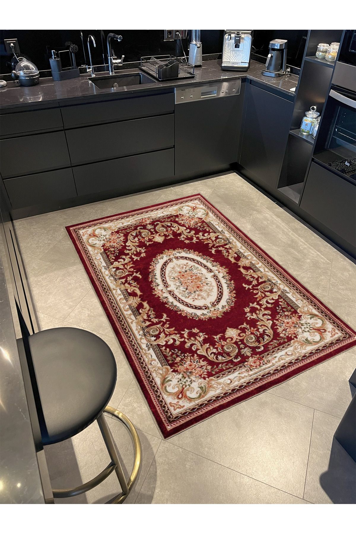 Kırmızı Geometrik Dokuma Taban Halı miravip196