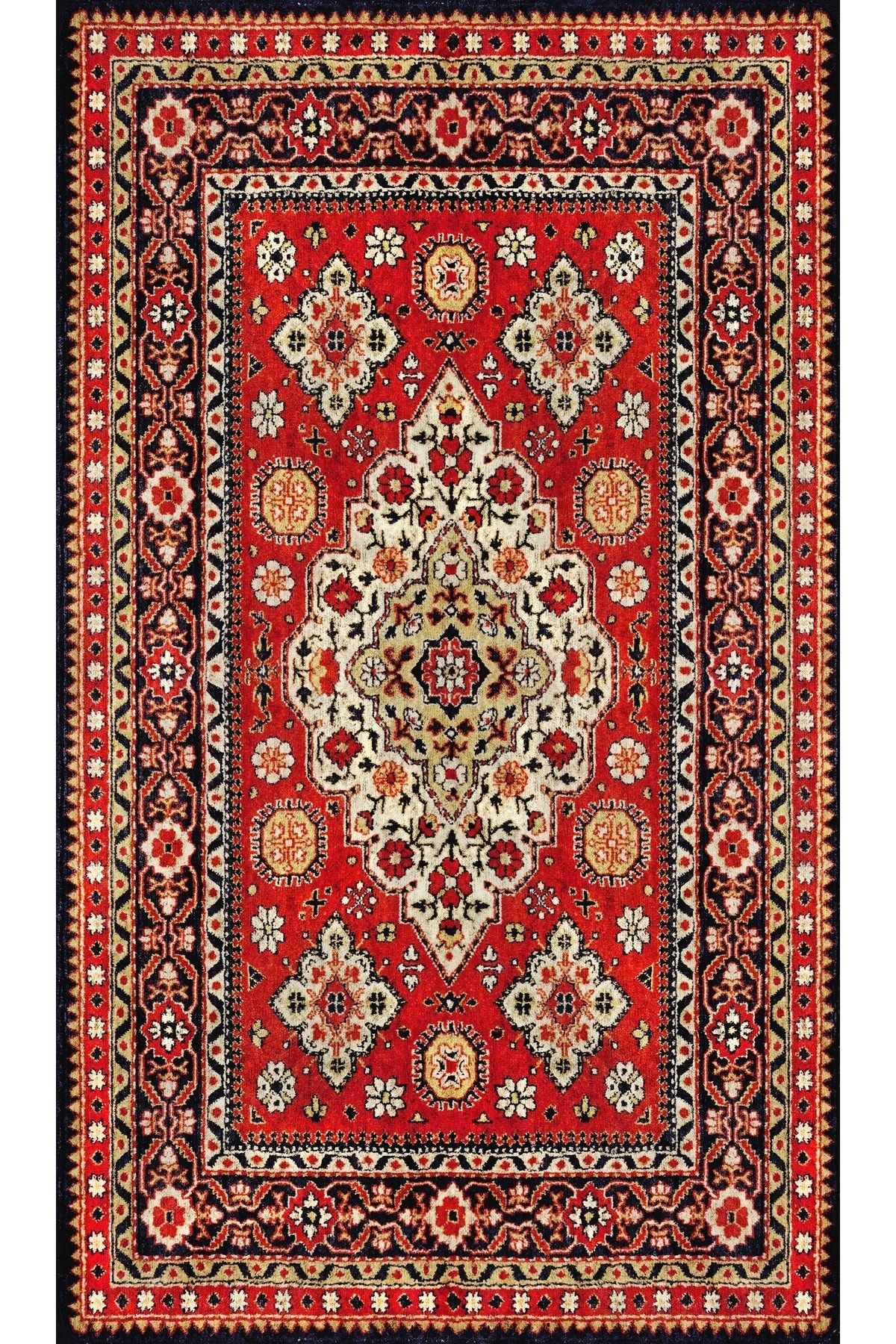 Kırmızı Geometrik Desenli Seccade 70x120