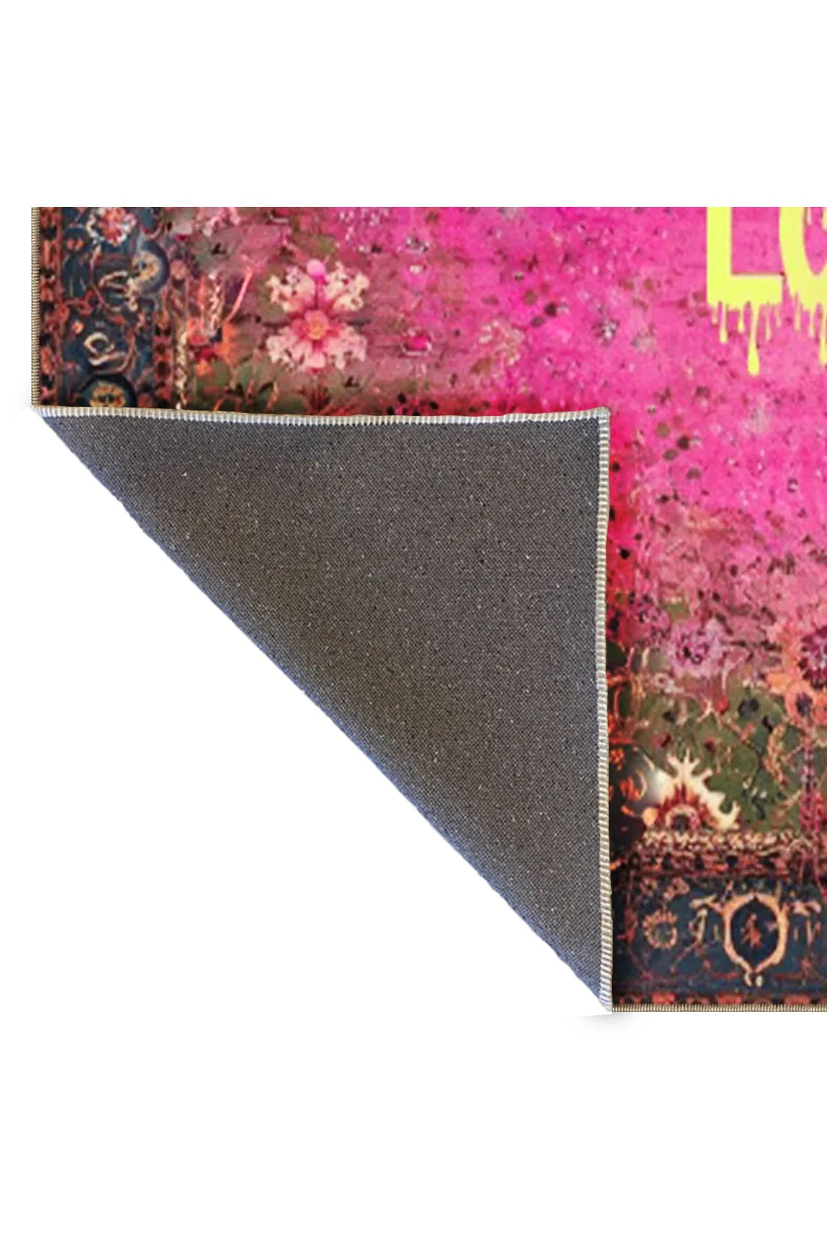 Written Koleksiyonu Aşkı Kurtar Yazılı Desenli Kreatif Modern Dekoratif Halı 06