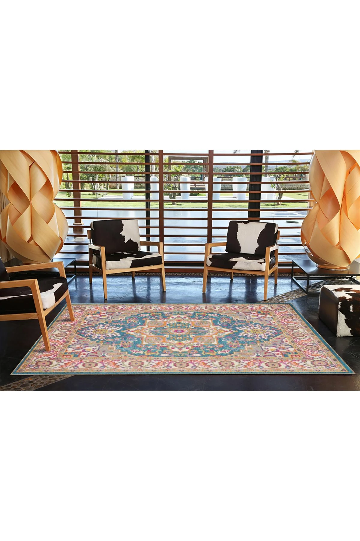 Gelenksel Açık Kırmızı Renkli Desenli Dokuma Taban ve Dekoratif Halı miravip626