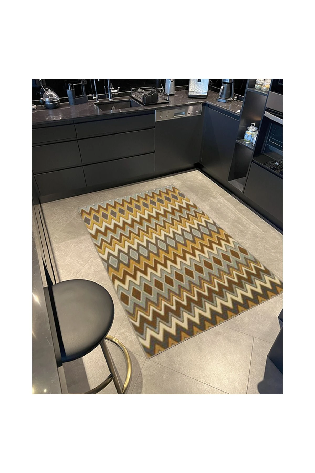 Kahverengi Renkli Çapraz Akan Dokuma Taban Halı 4160