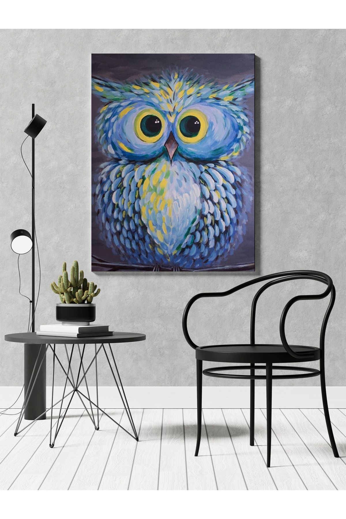 Kanvas Tablo Yavru Baykuş Temalı Desenli Temalı Tablo