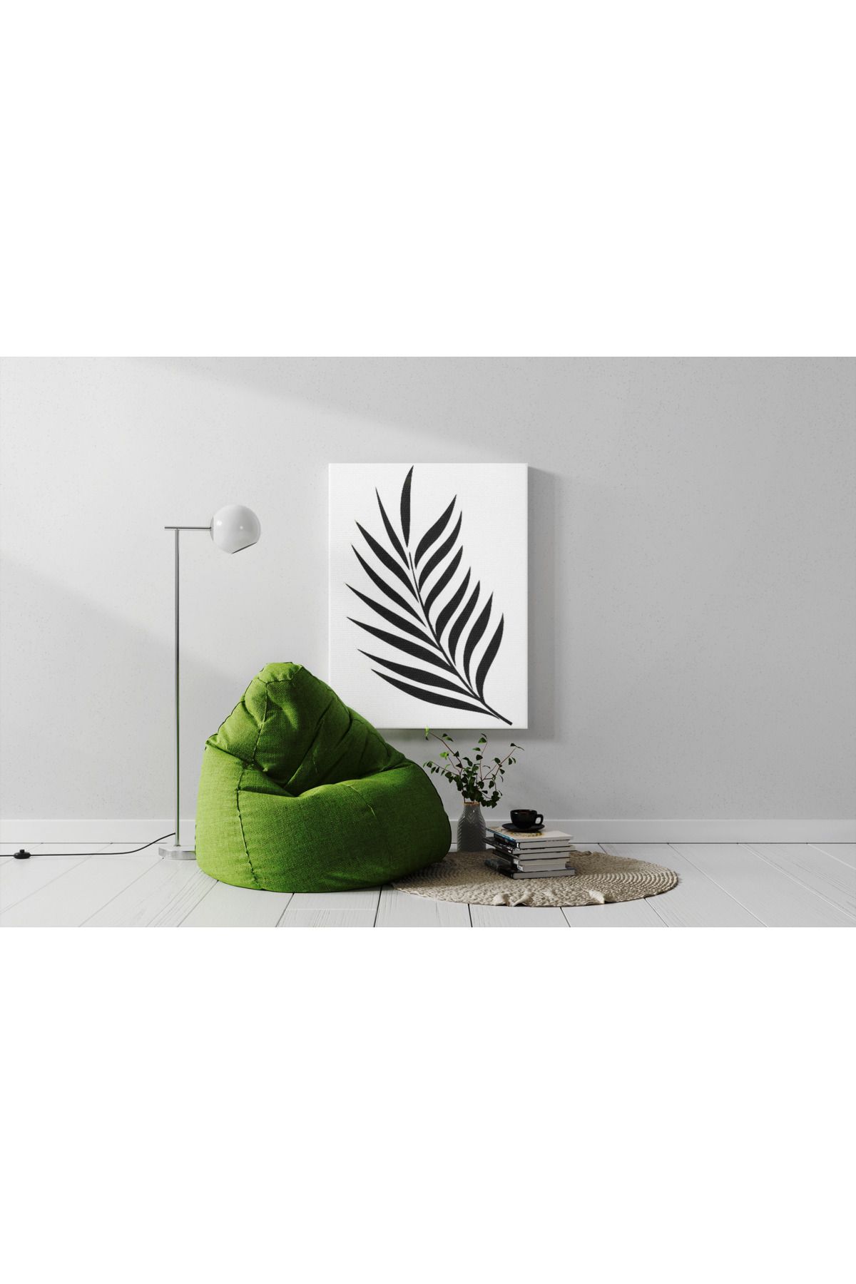 Kanvas Tablo Yaprak Desenli Desenli Temalı Tablo