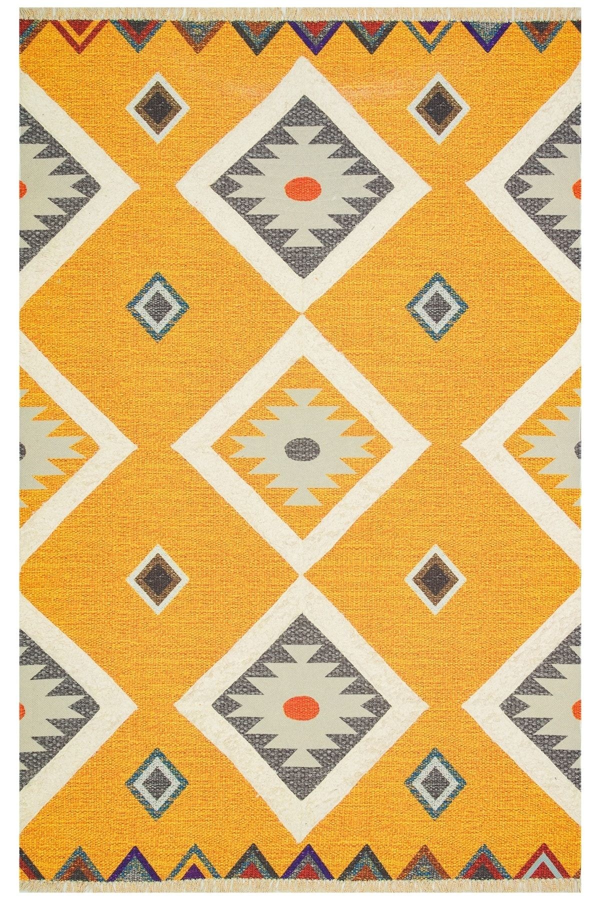 Rustik 4023 Yellow Iskandinav Ve Modern Kilim