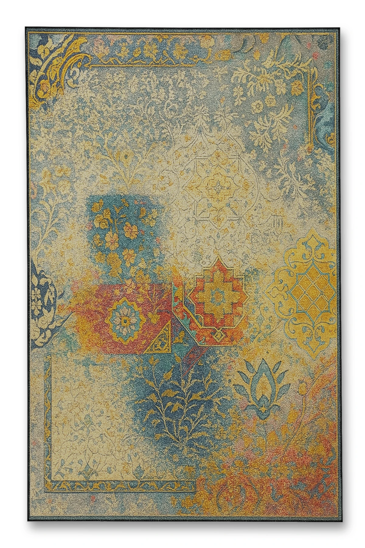 MOSSO Soluk Çok Renkli Dağınık Desenli Modern Dekoratif Halı mosso417