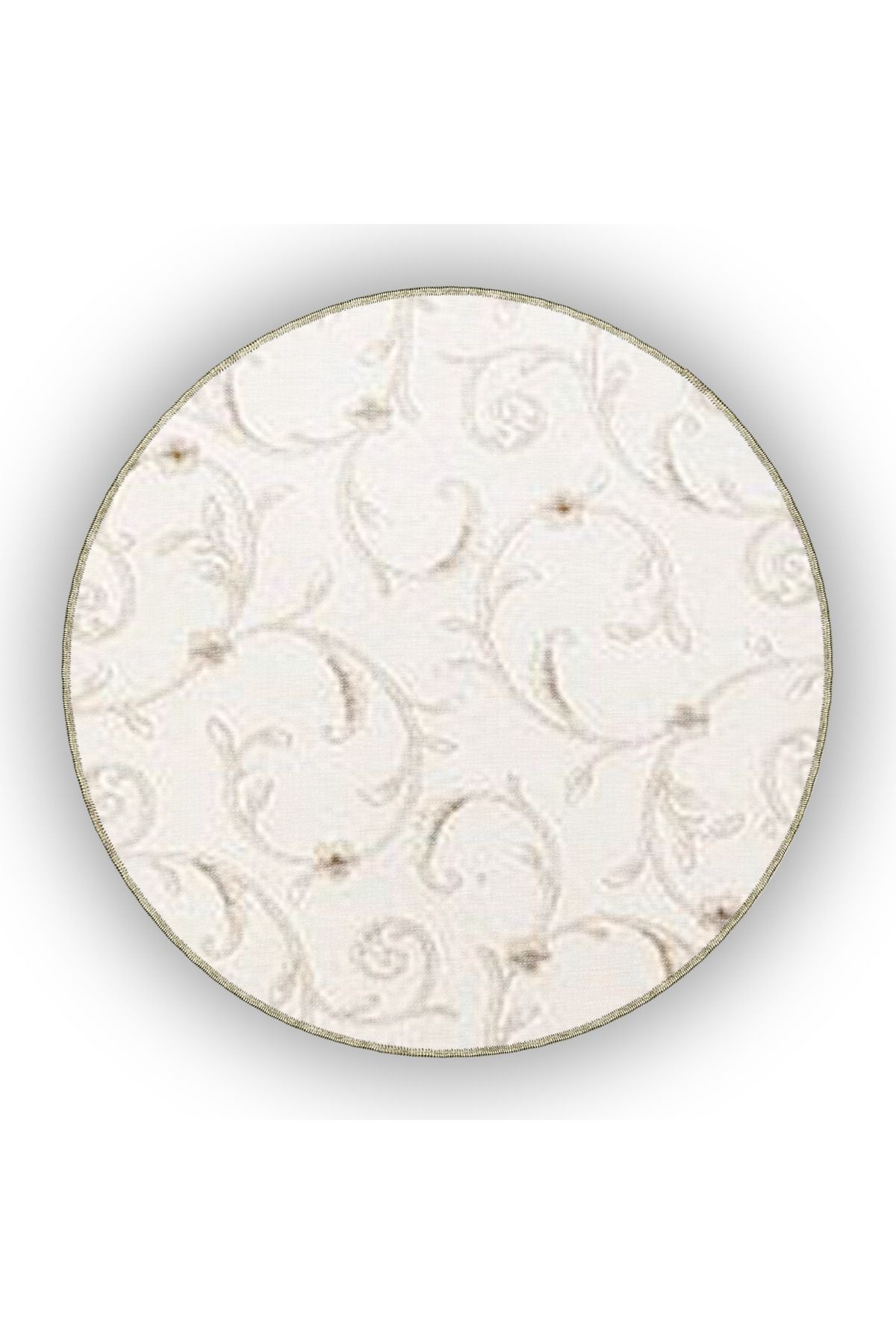 Bej Temalı Geleneksel Motif Sarmaşık Desenli Vintage Dekoratif Halı 4891