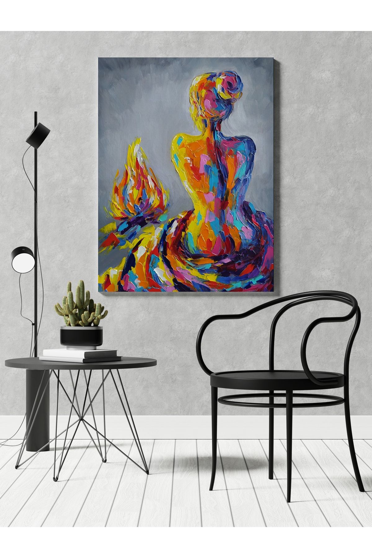 Kanvas Tablo Multicolored Lale Desenli Renkli Temalı Modern Tablo